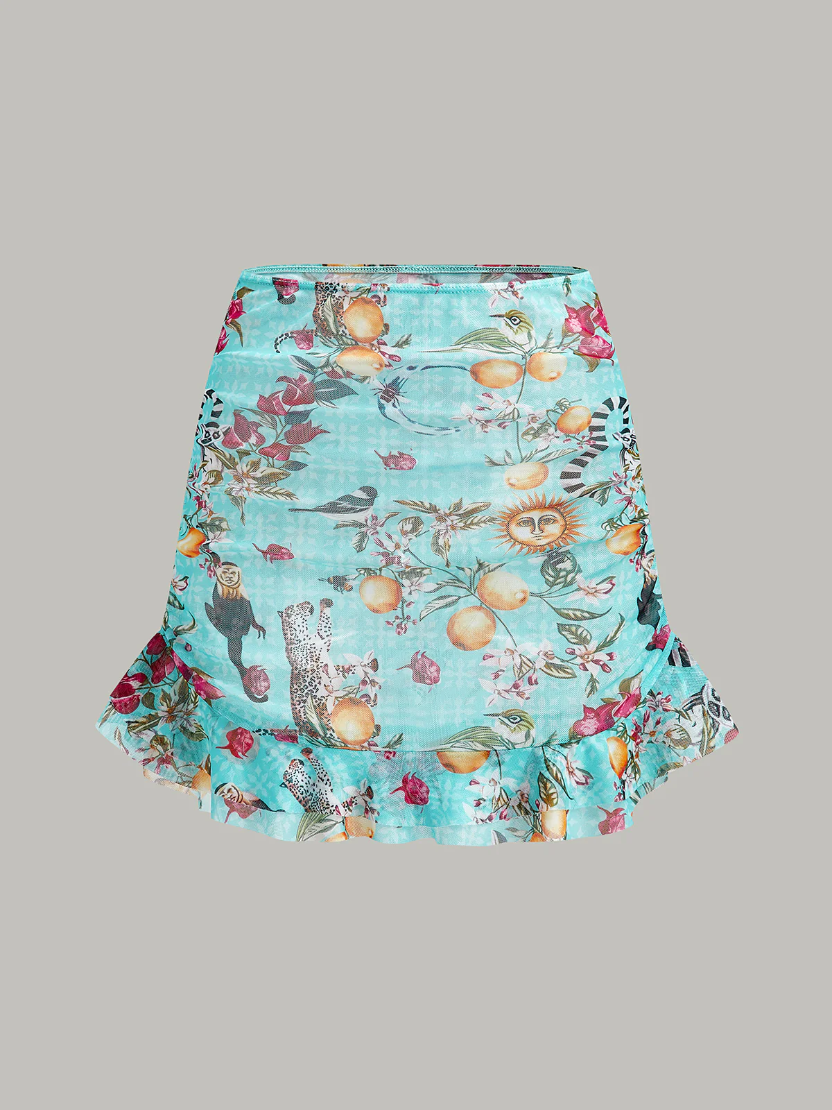 Floral Print Bikini Set With Cover-Up Skirt - Takermore