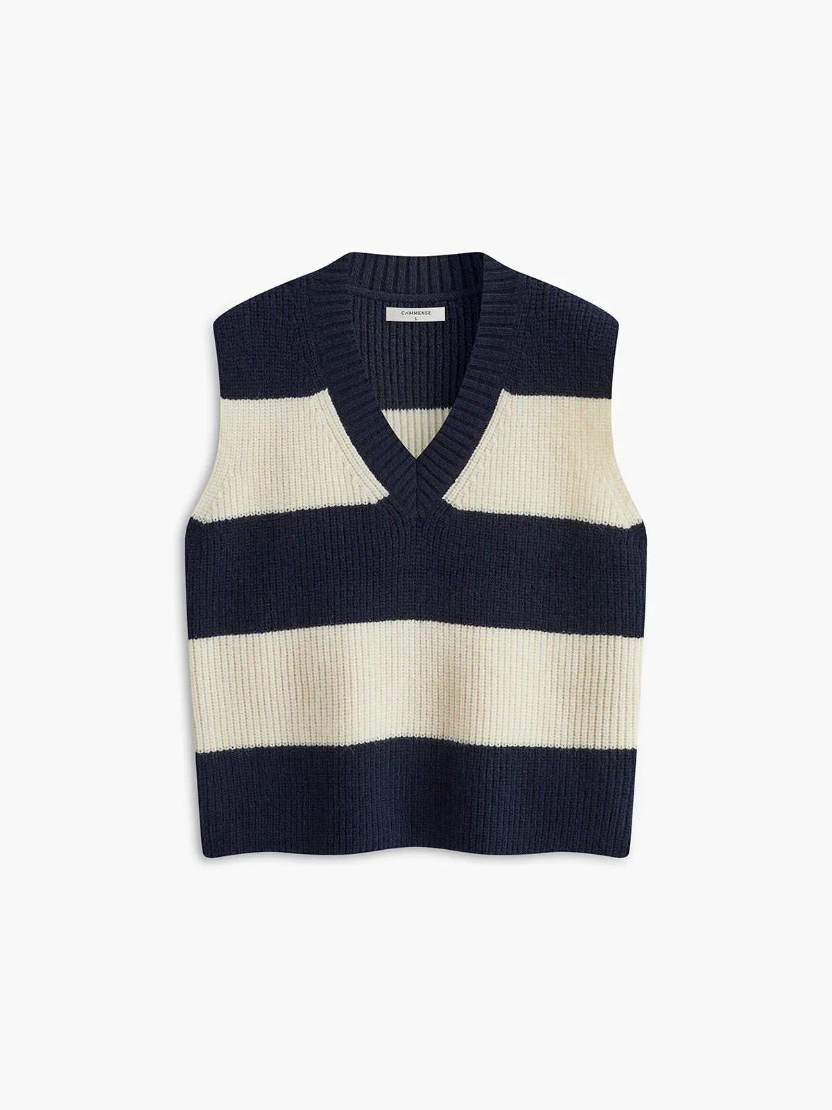 V-Neck Striped Sweater Vest - Takermore