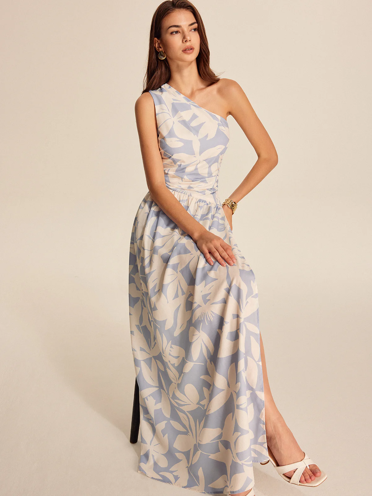 One-Shoulder Floral Dress - Takermore