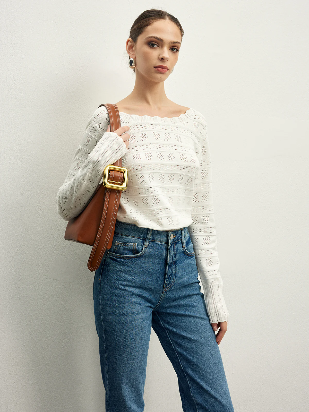 Lettuce Trim Backless Pointelle Knit Top - Takermore