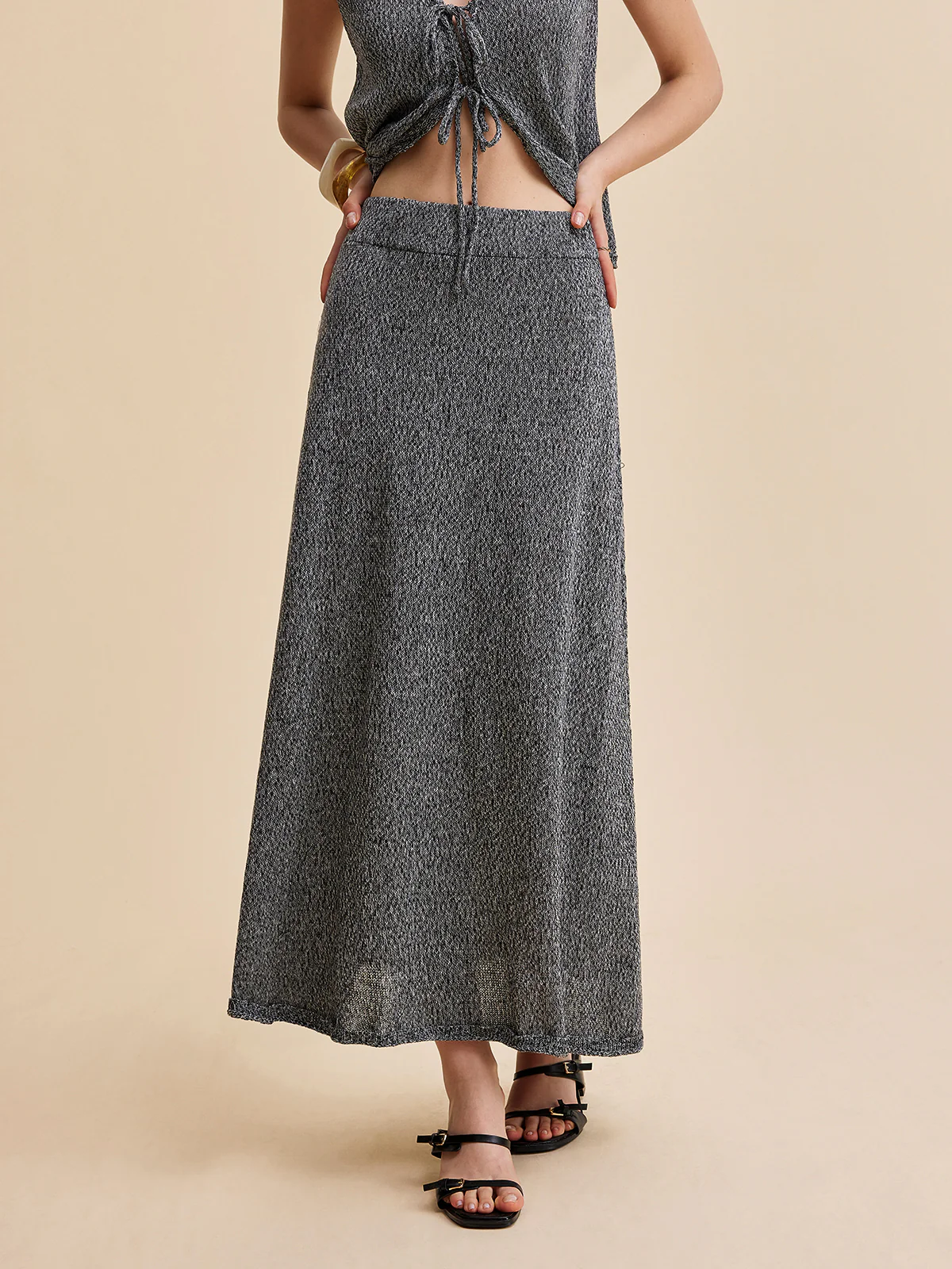 Mid Waist Knit Sweater Skirt - Takermore
