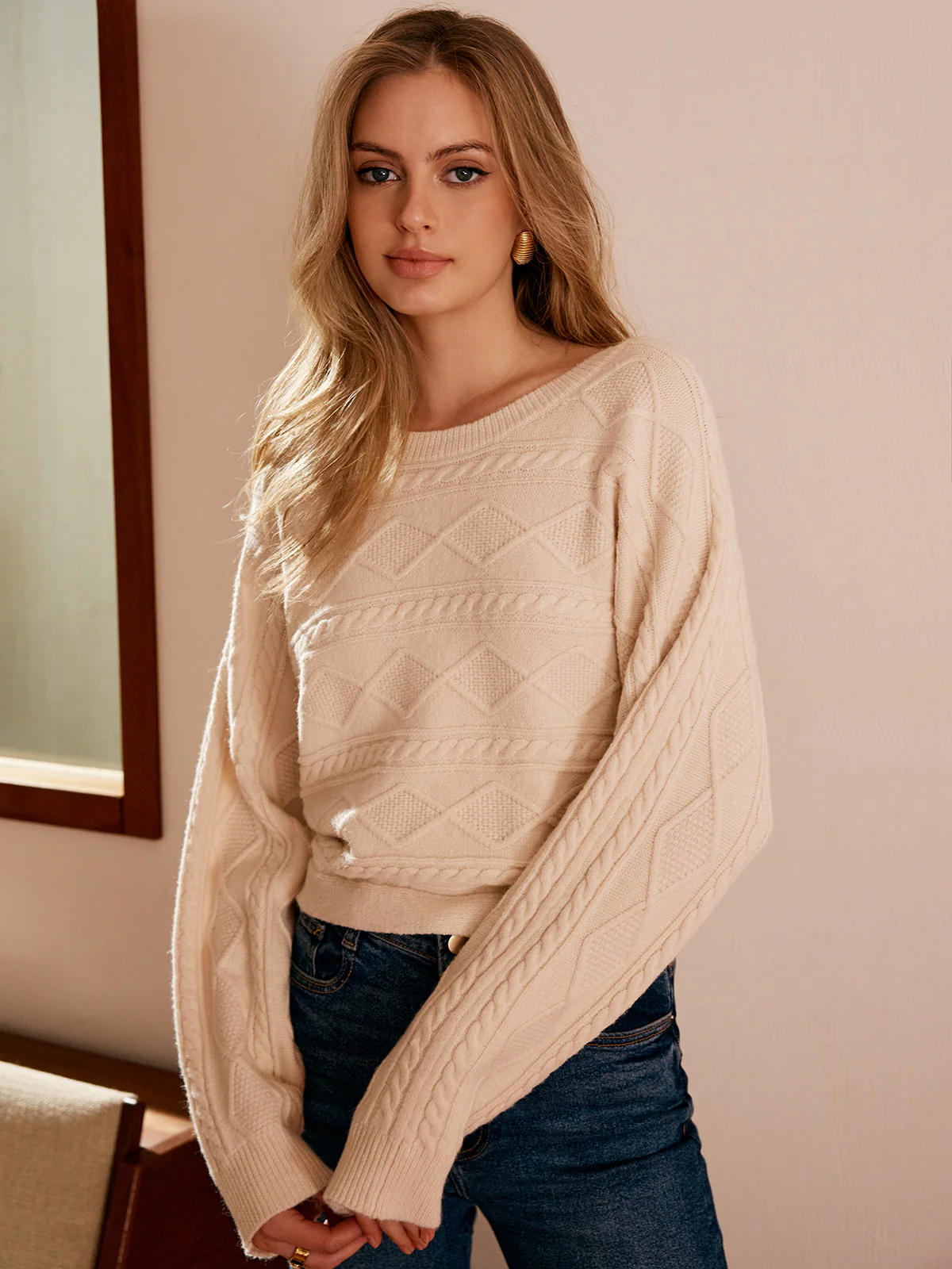 Tie Back Cable Knit Top - Takermore