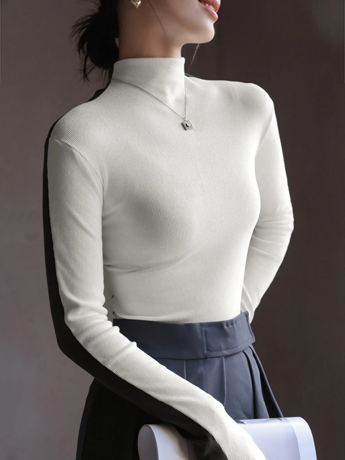 Double Sided Colorblock Long Sleeve Top - Takermore