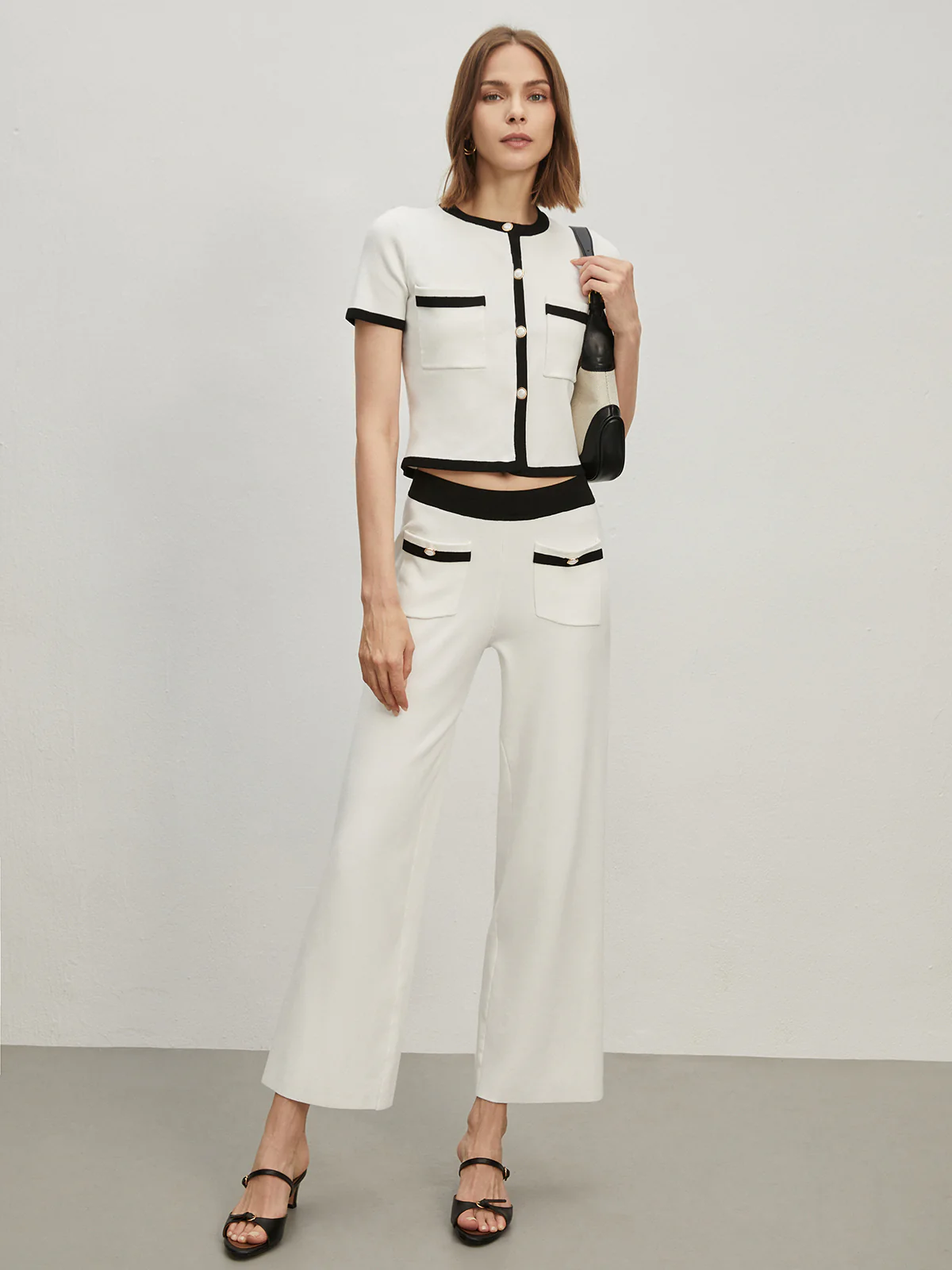 Contrast Trim Pockets Cardigan - Takermore