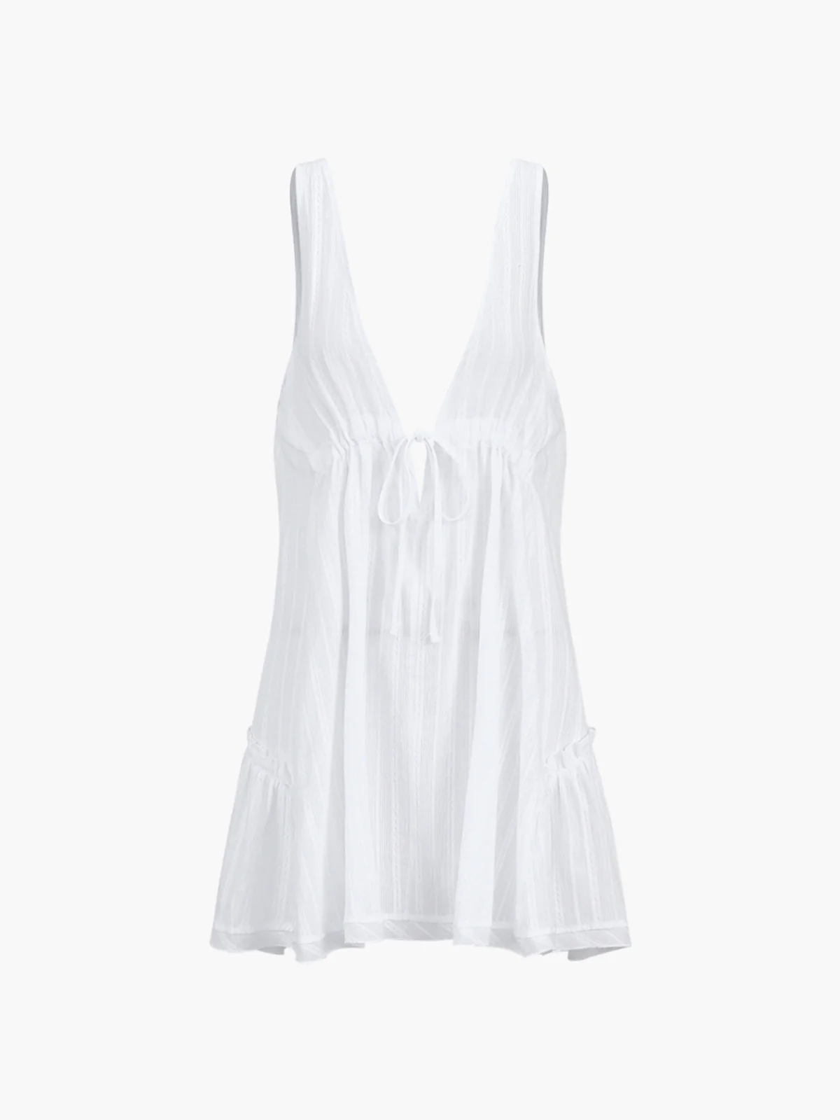 Pure Cotton Open Back Short Dress - Takermore