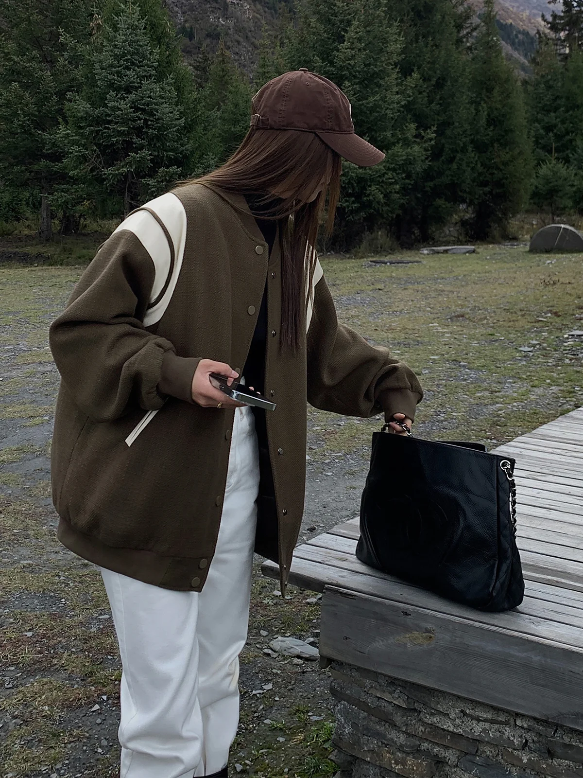 Stand Collar Contrast Trim Pockets Jacket - Takermore