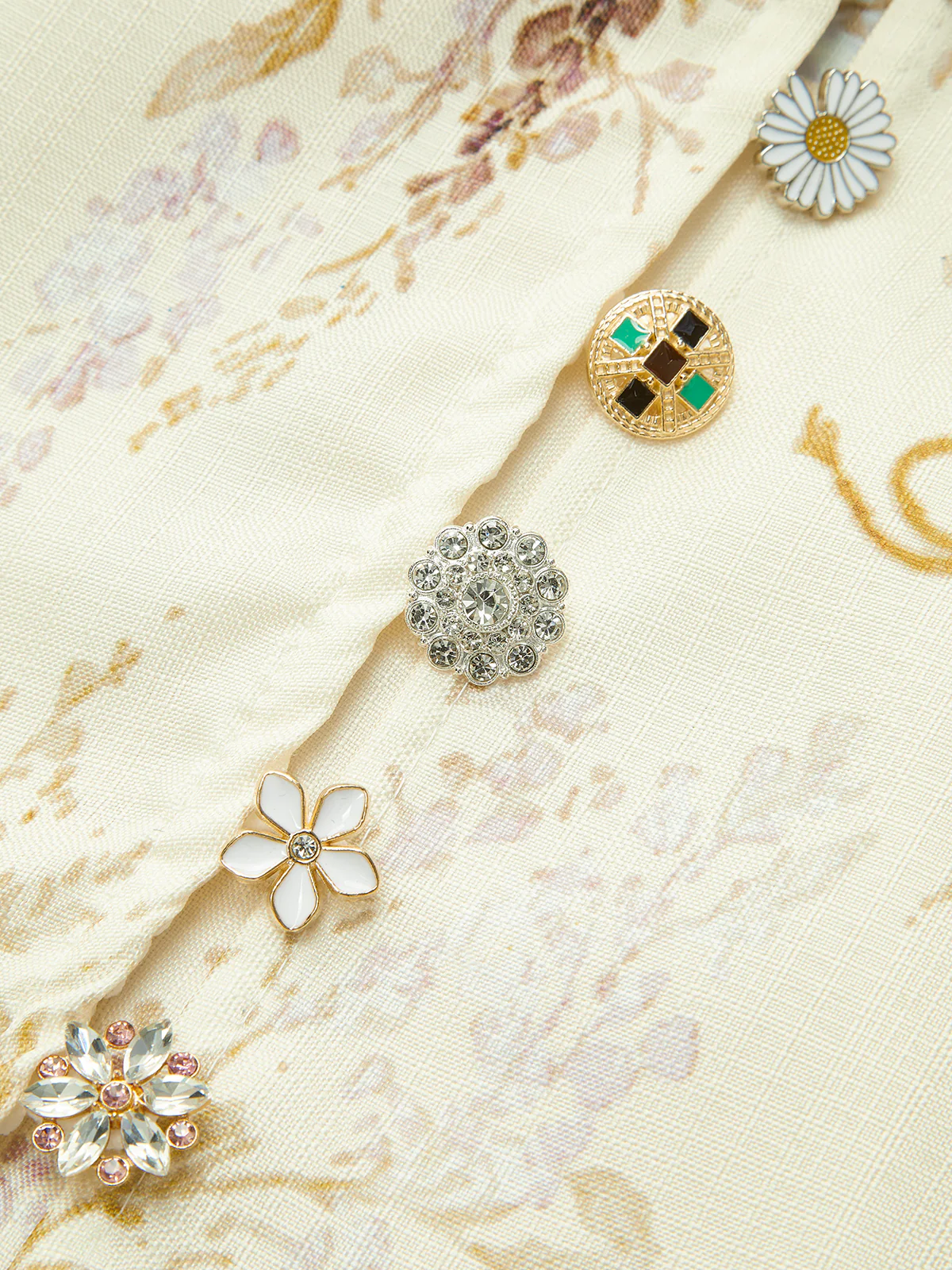 Floral Print Puffed Sleeve Dress With Belt - Takermore