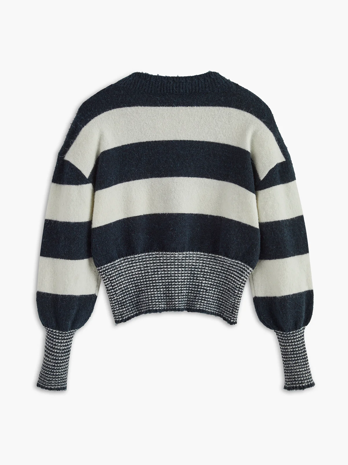 Wool-Blend Striped Cinched Cardigan - Takermore