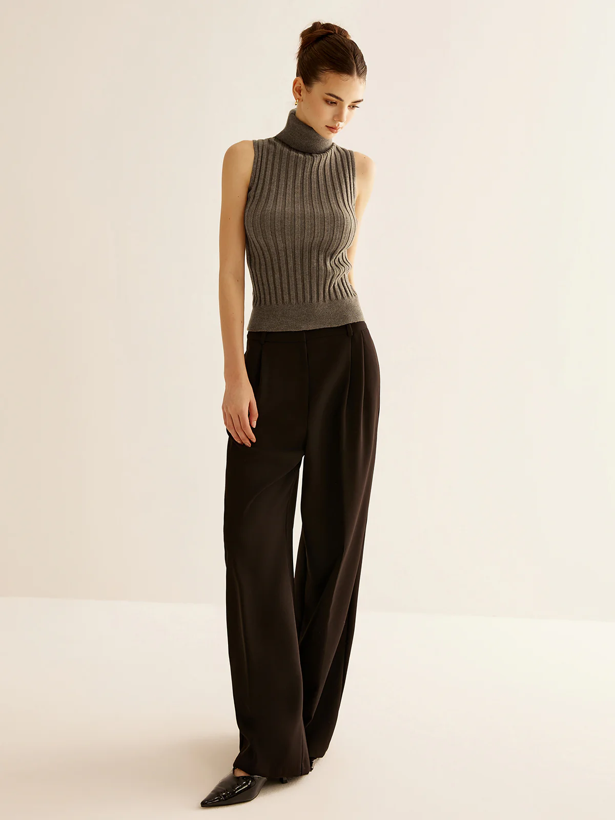 Wool-Blend Turtleneck Sweater Vest - Takermore