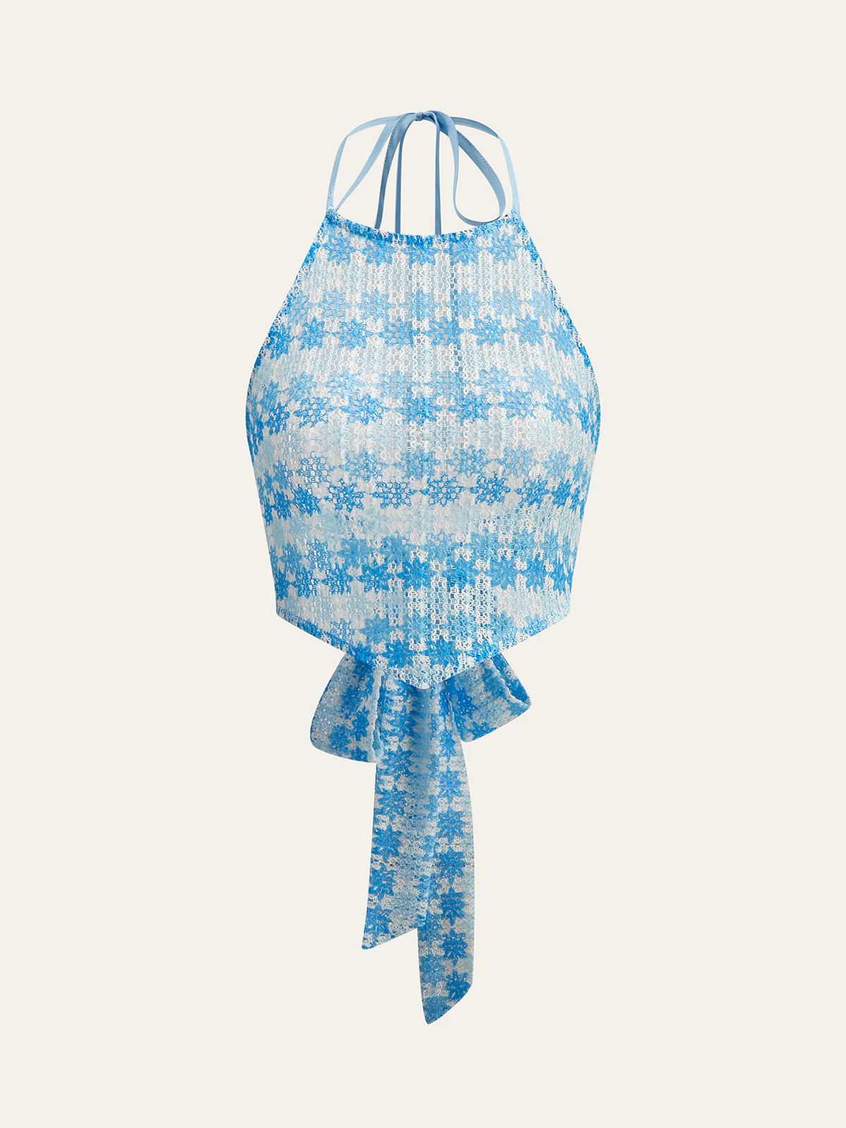 Tie-Back Crochet Halter Pants Set - Takermore