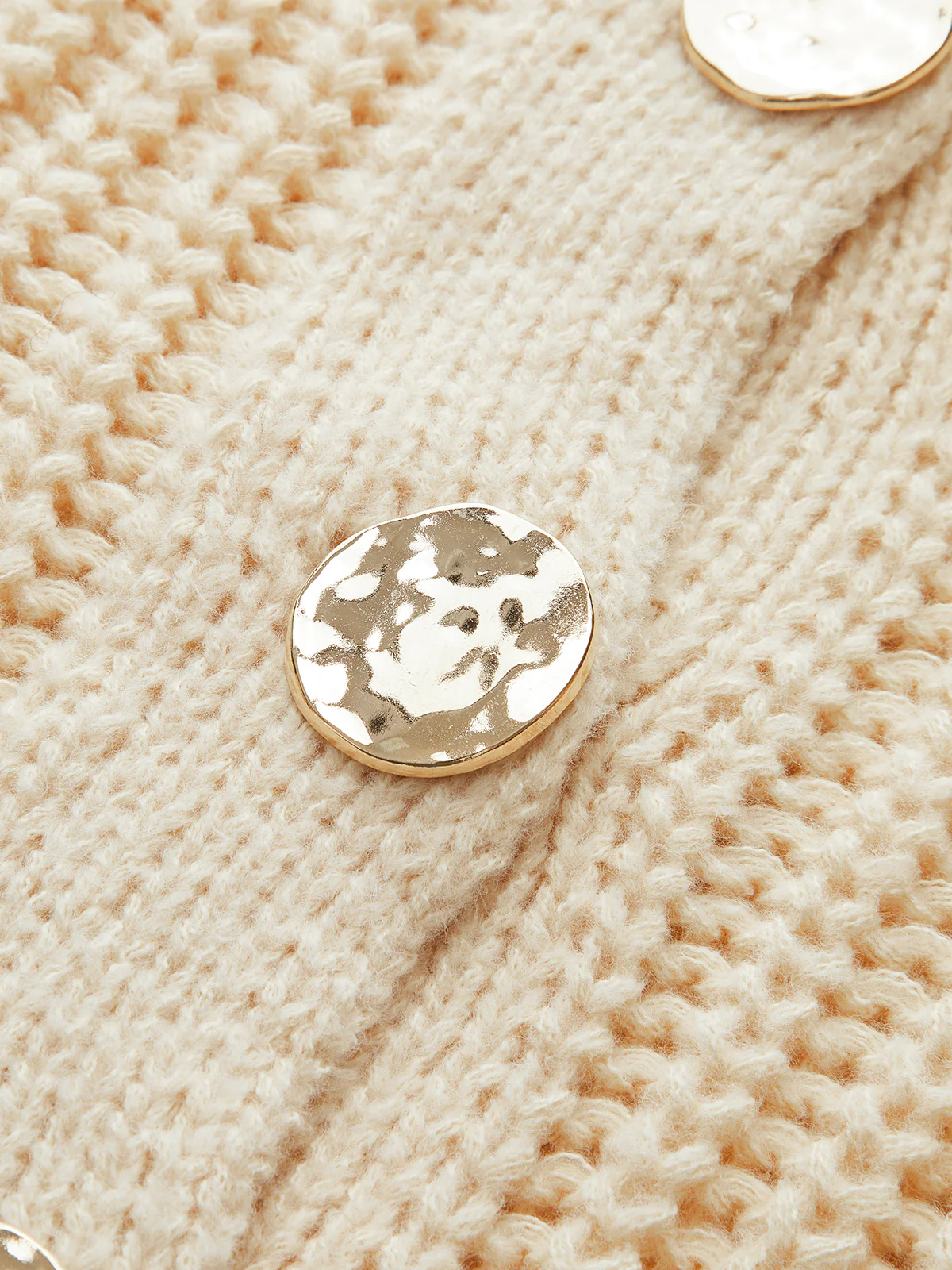 Plain Button Chunky Cardigan - Takermore