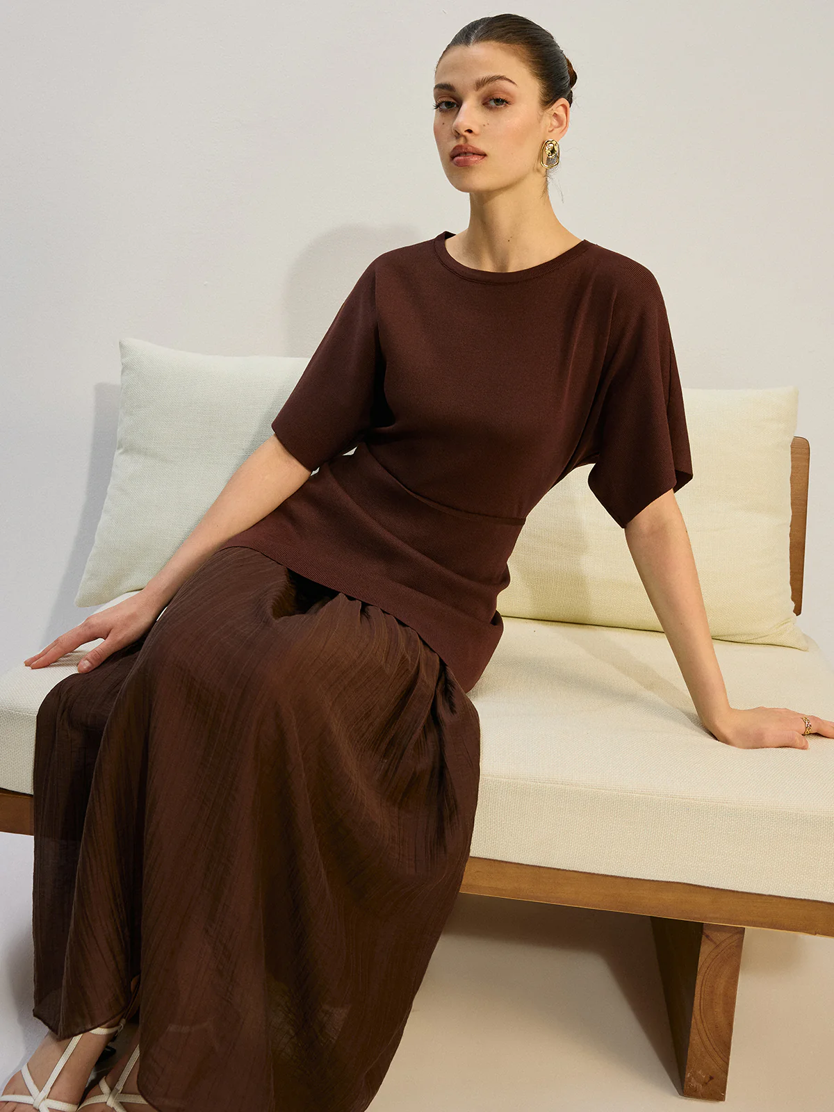 Sheer-Paneled Maxi Dress - Takermore