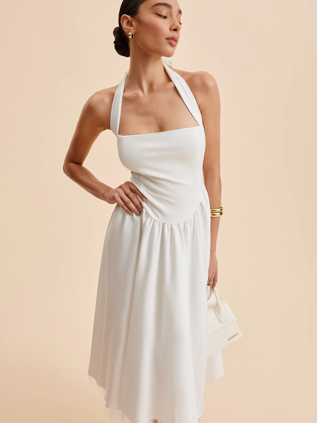 Halter Backless Zipper Sleeveless Dress - Takermore