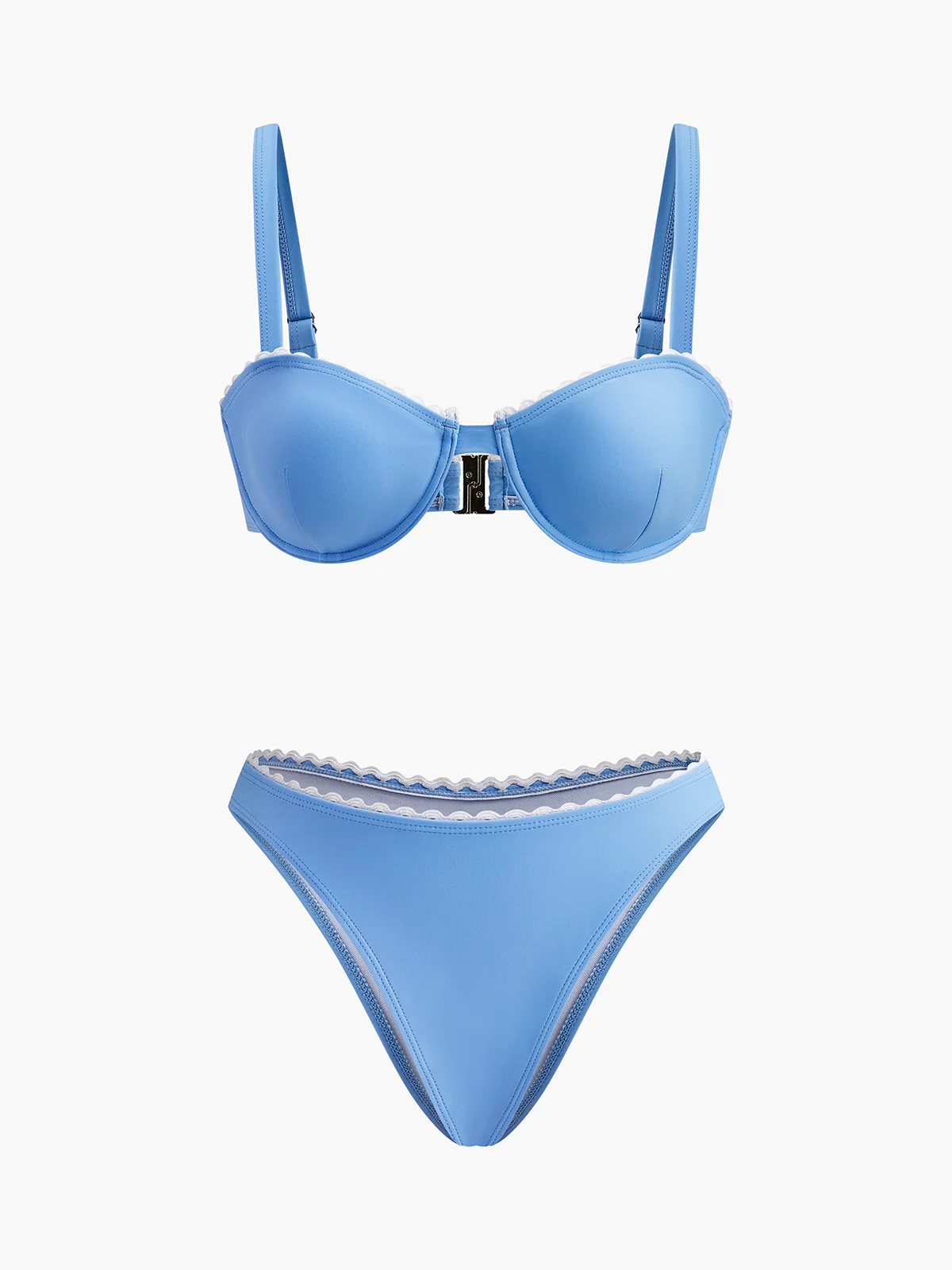 Scalloped Trim Bikini Set - Takermore