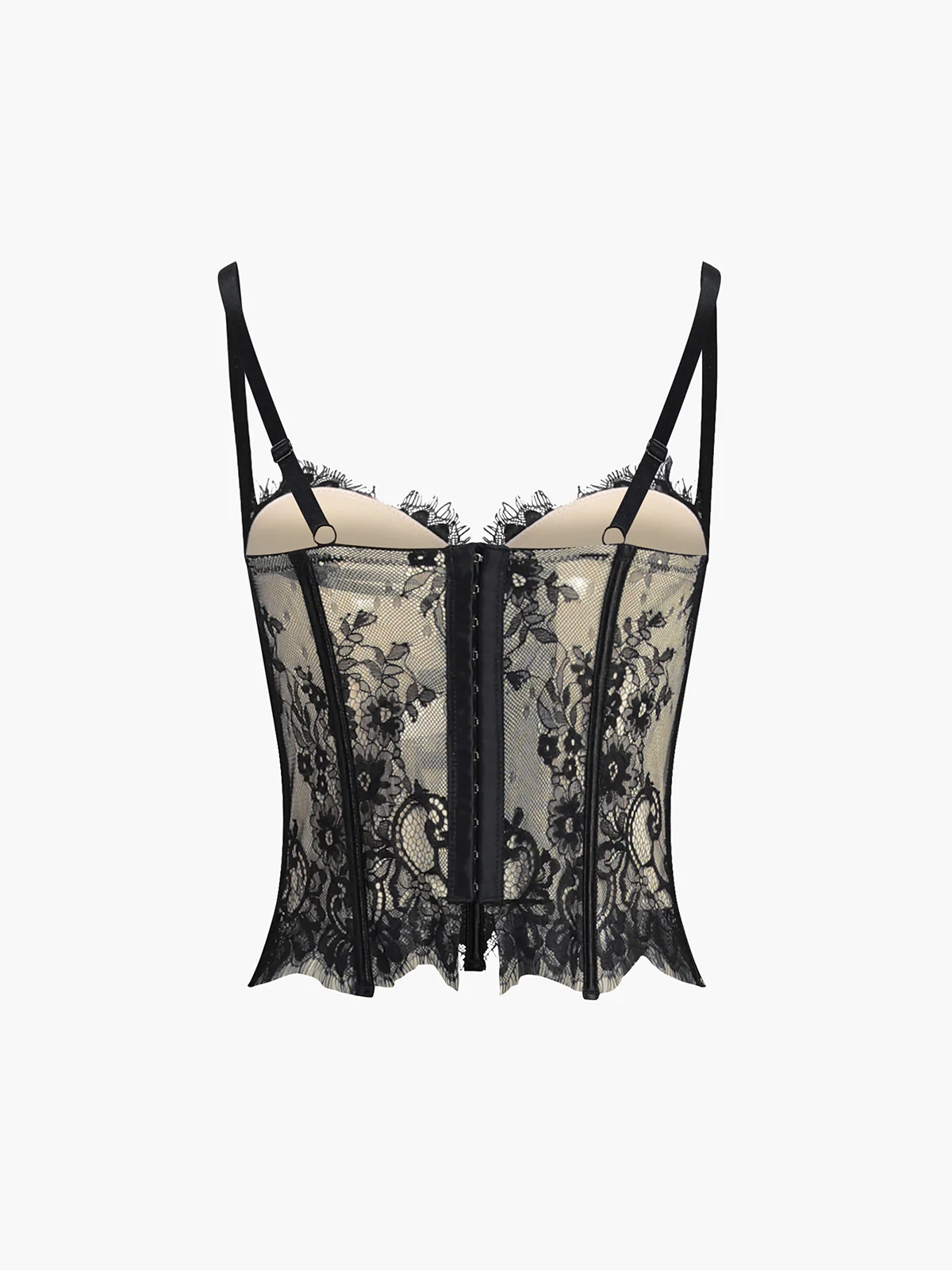 Floral Lace Semi-sheer Corset - Takermore
