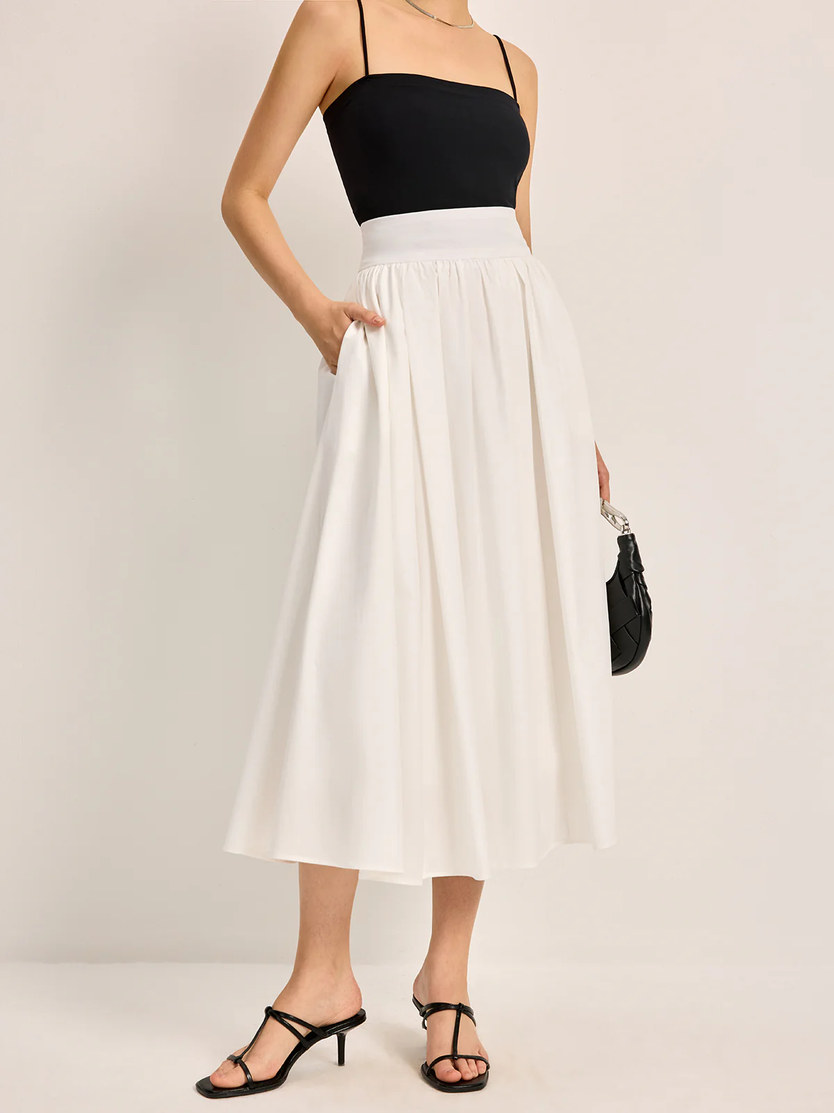 Elegant A-Line Pleated Skirt - Takermore
