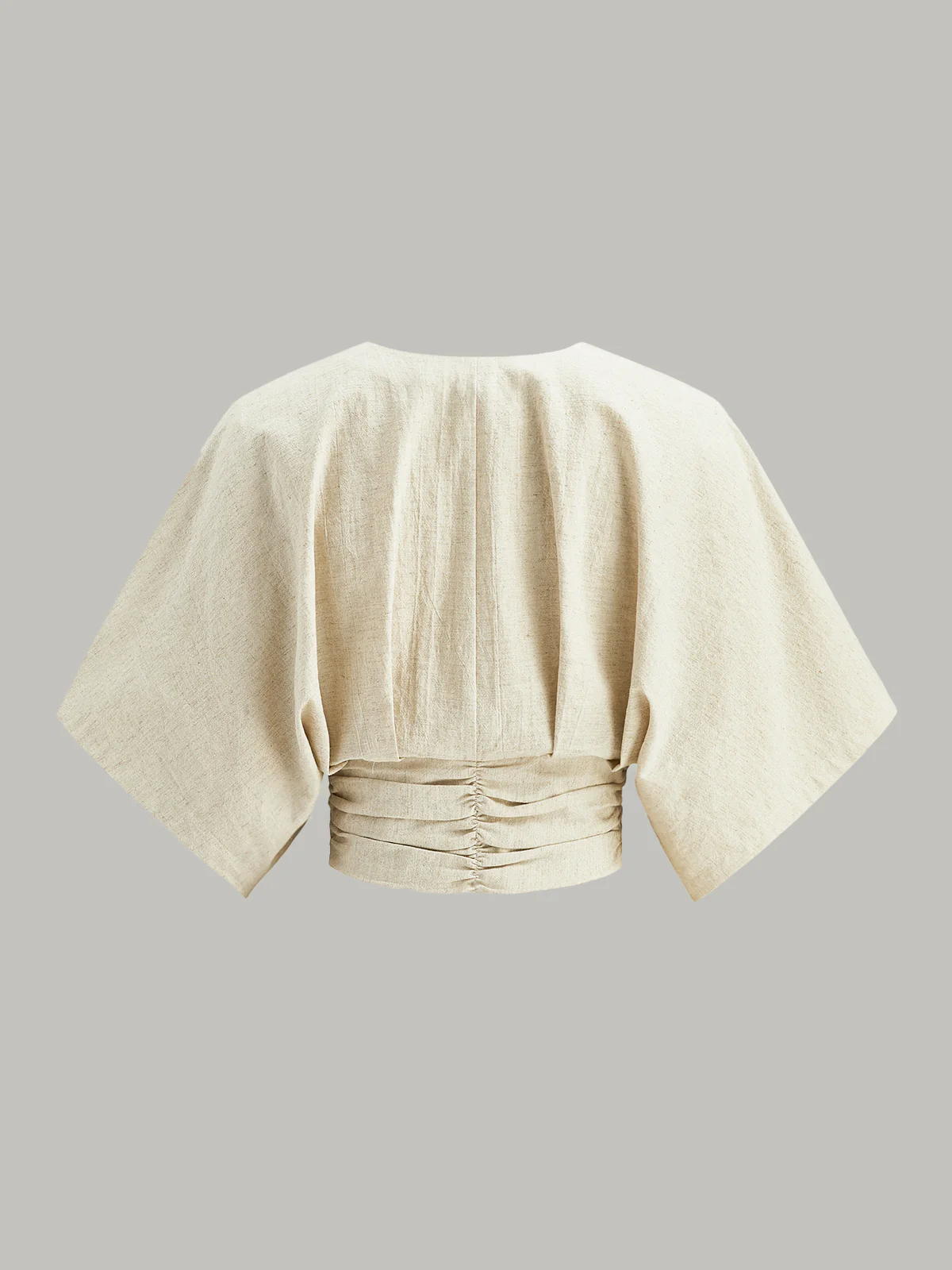 Cotton & Linen Kimono Sleeve Button Top - Takermore