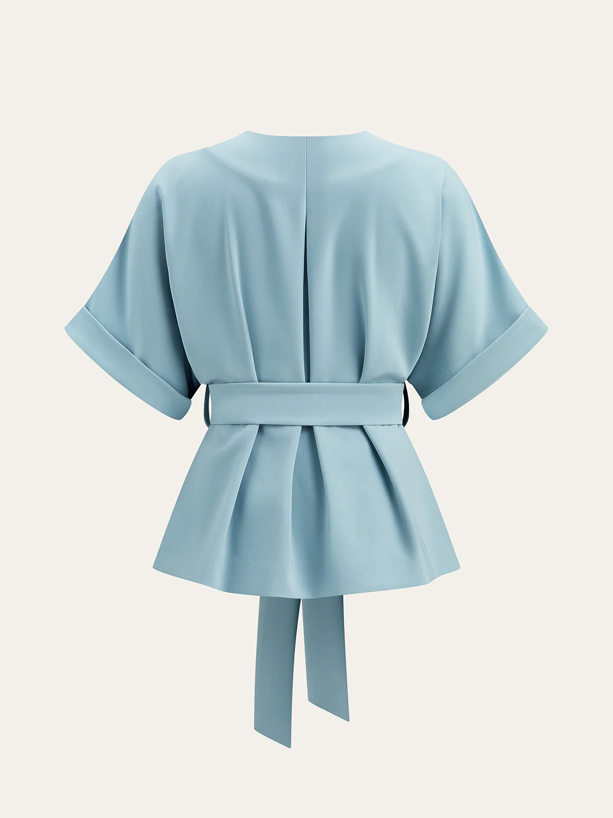 Wrap-Front Belted Blouse - Takermore