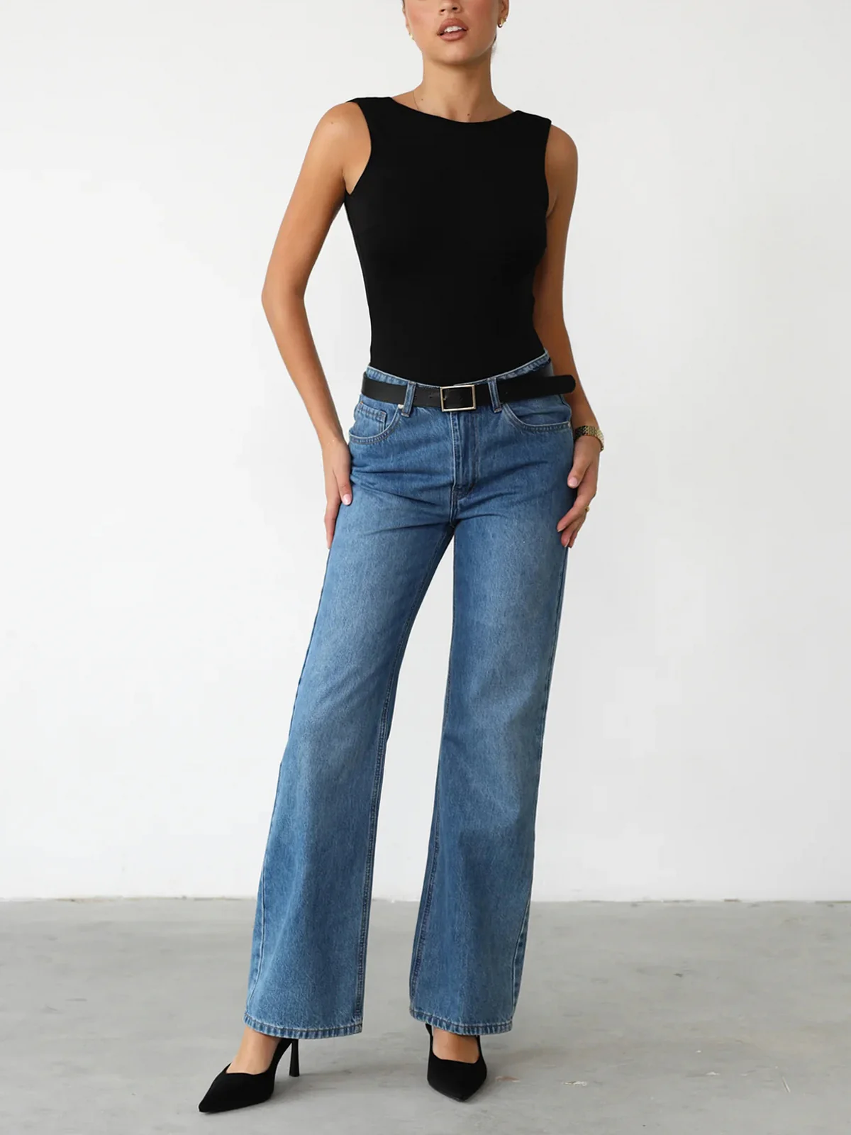 Slinky Open Back Sleeveless Bodysuit - Takermore