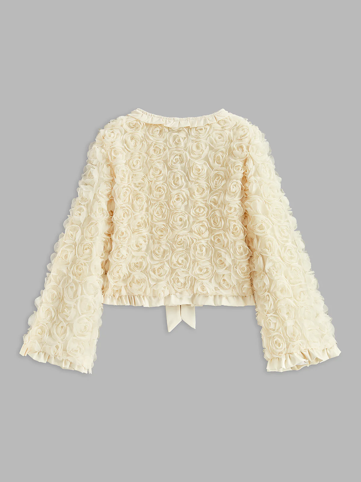 Romance Tie Front Rosette Jacket - Takermore