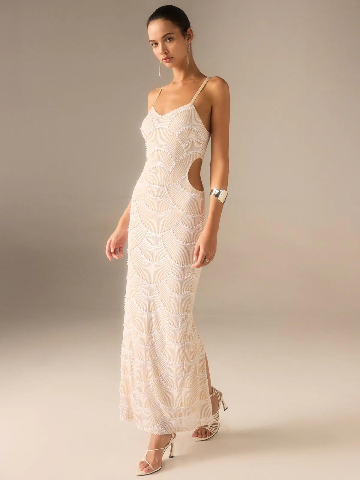 Beaded Cut-Out Maxi Dress - Takermore