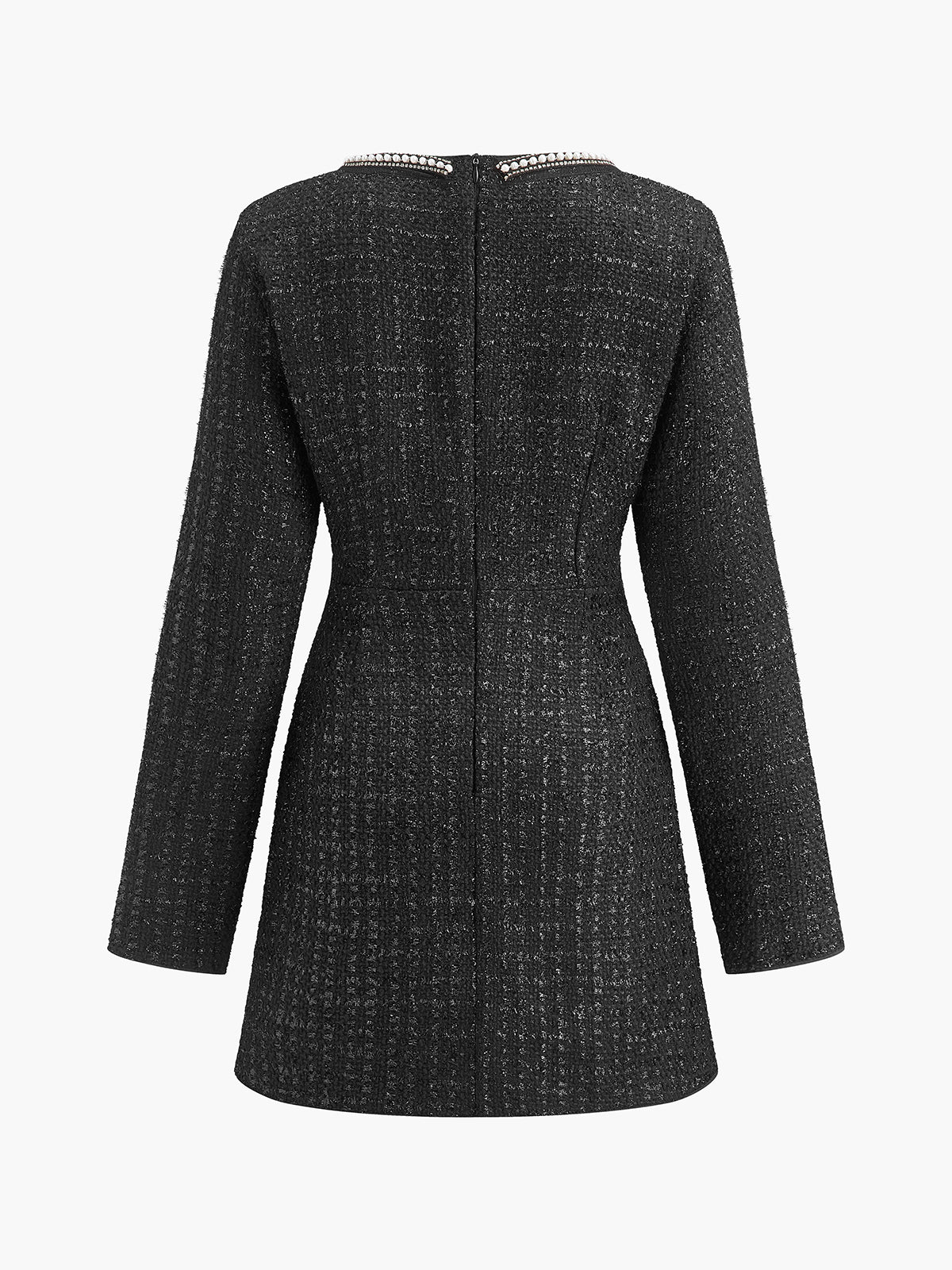 Square Neck Beaded Short Dress - Takermore