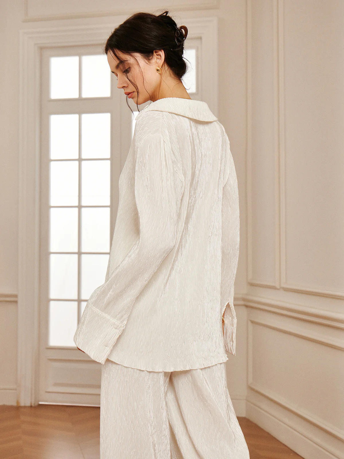 Minimalist Plisse Soft Polo Shirt - Takermore