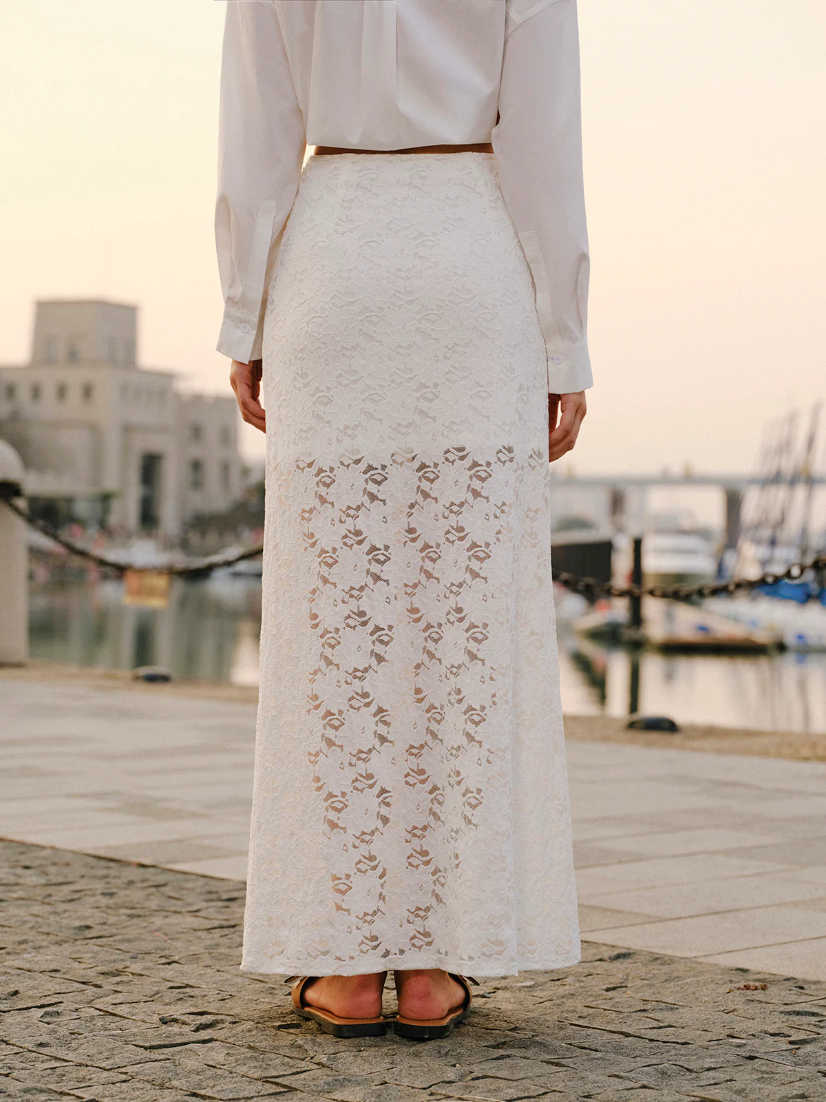 Semi-Sheer Lace Skirt - Takermore