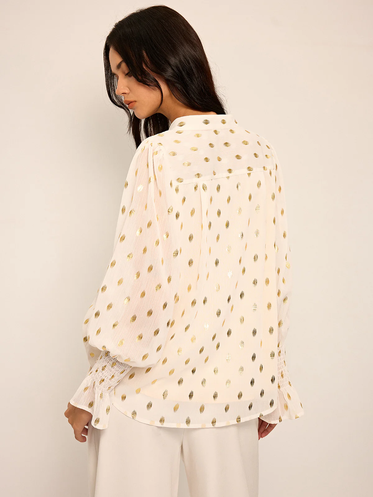 Polka Dot Chiffon Shirt - Takermore