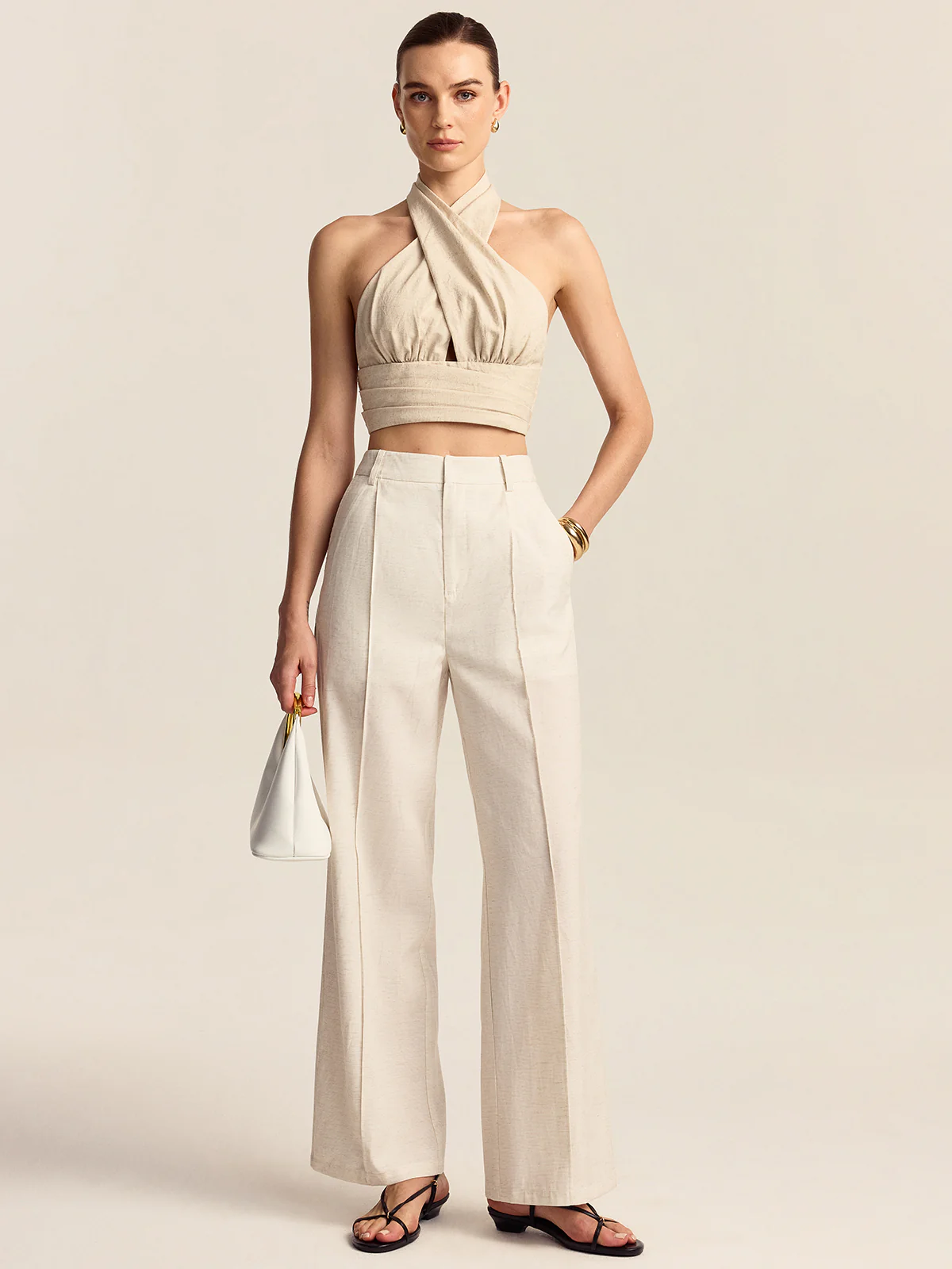 Tencel-Linen Blend Trousers - Takermore