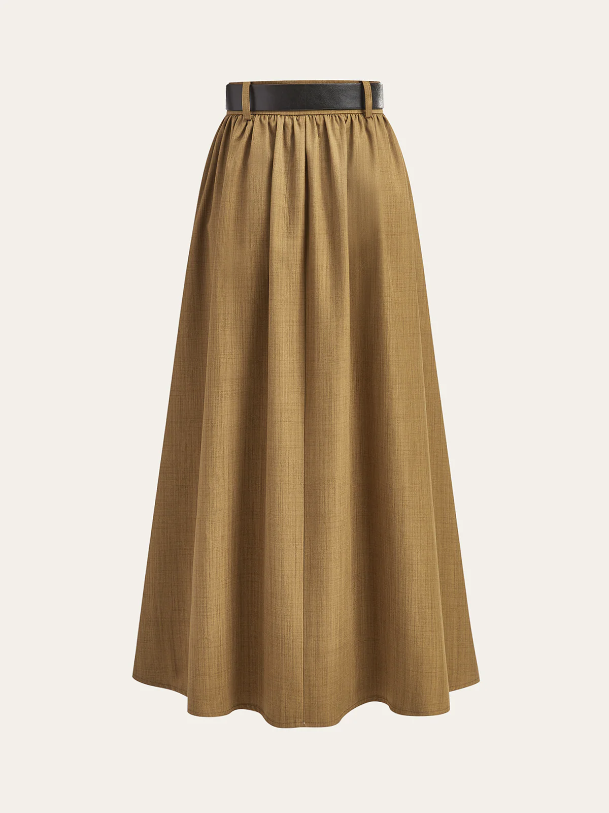 Belted Pleated Midi Skirt - Takermore