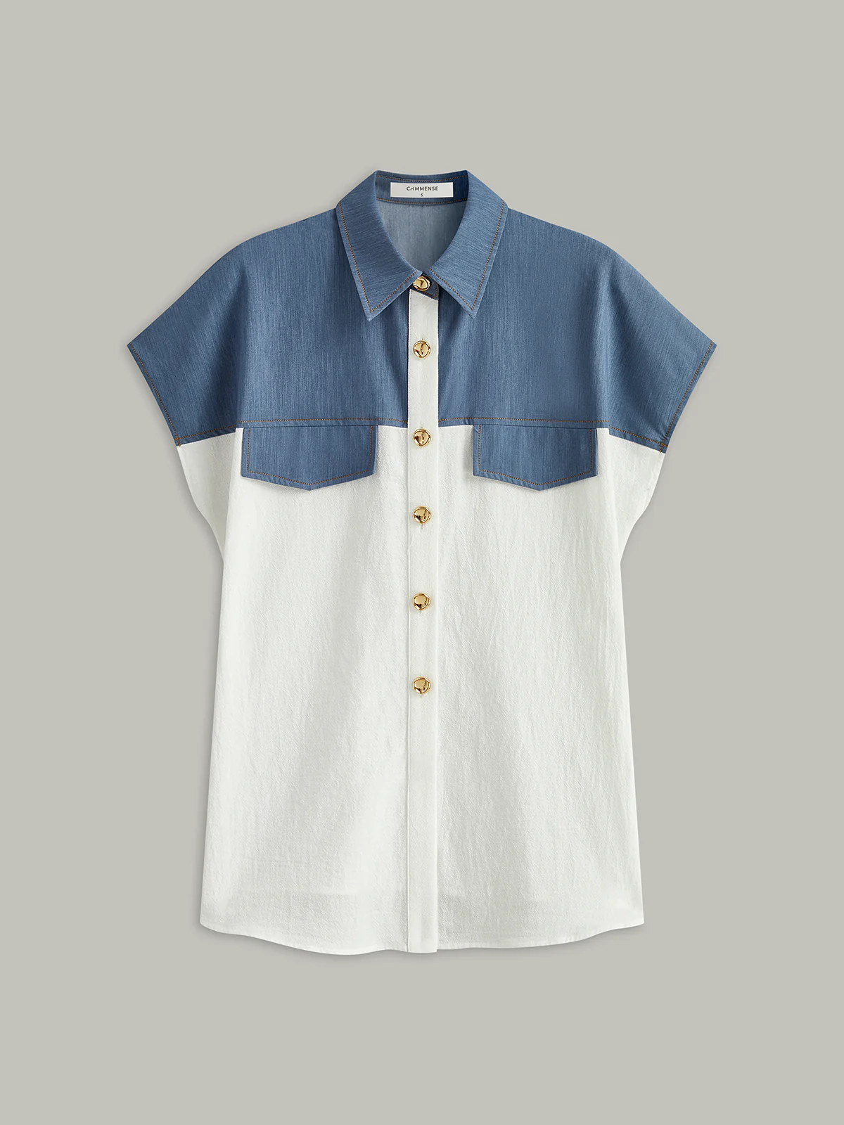 Color-Blocked Short-Sleeved Shirt - Takermore