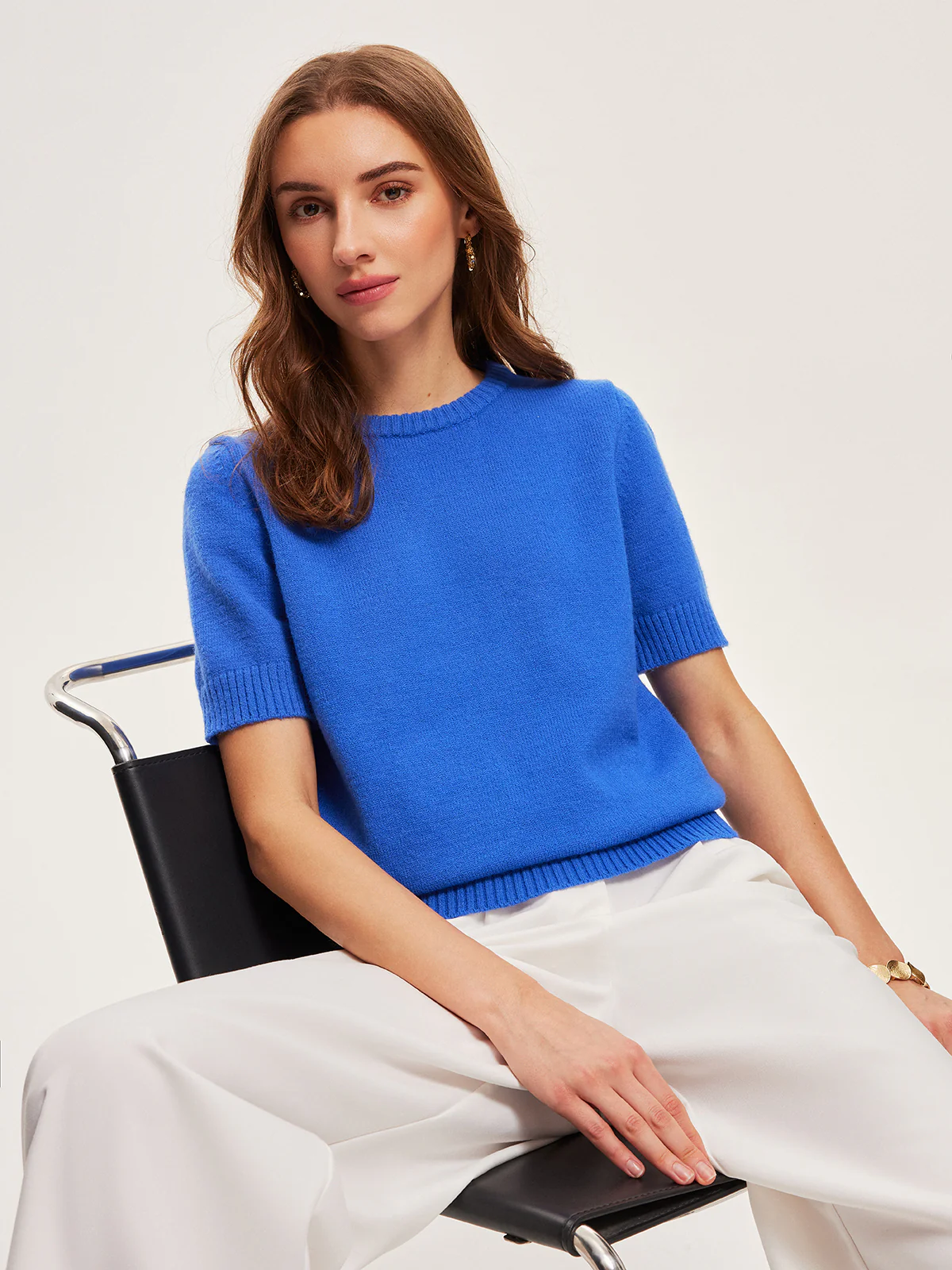 Knitted Short-Sleeve Top - Takermore