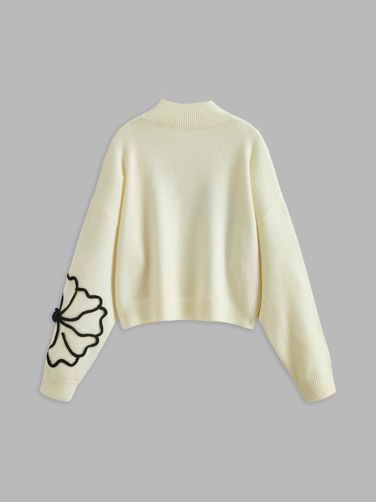 Floral Embroidered Knit Top - Takermore