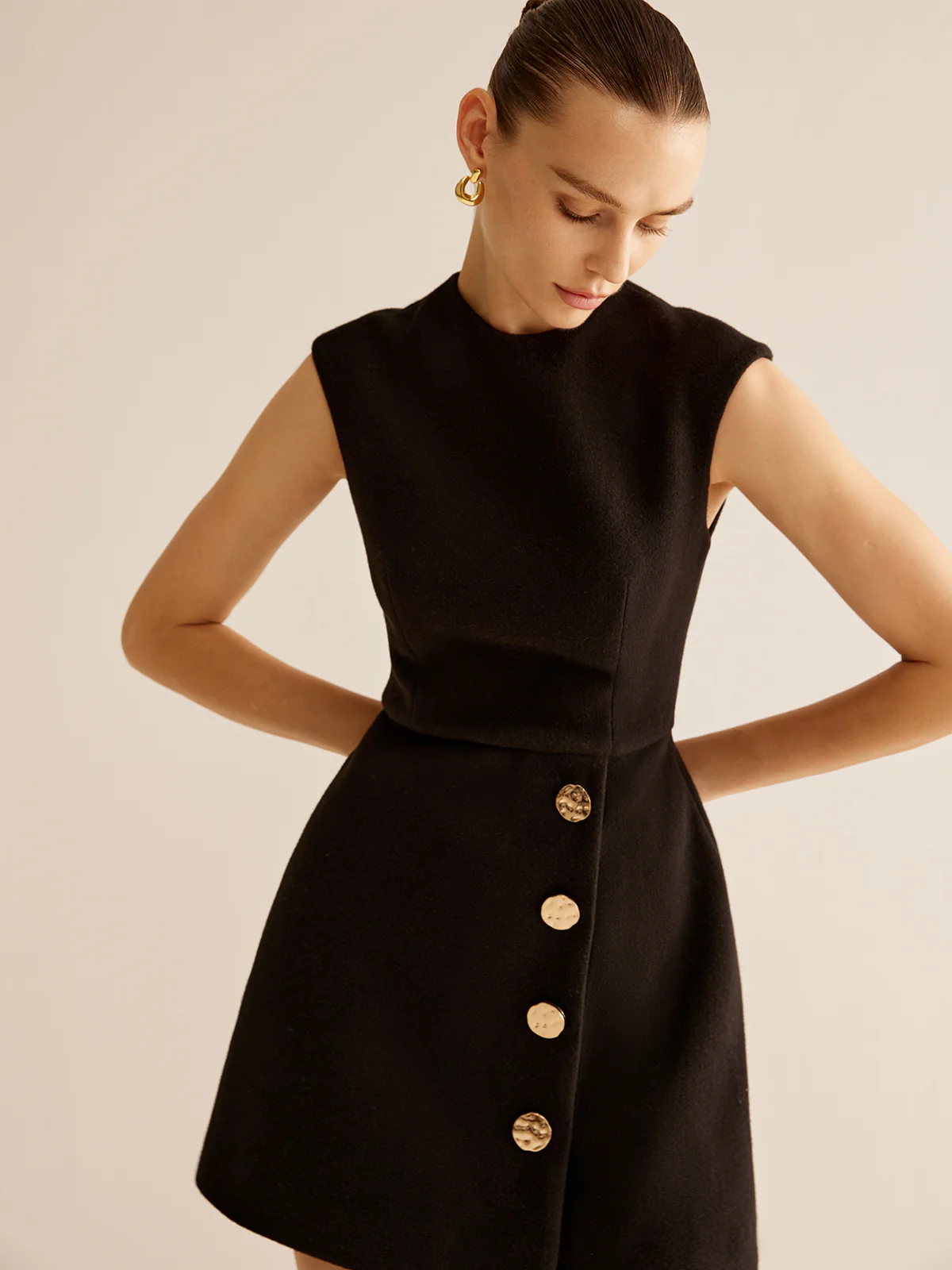 Metal-Decor Zipper Tank Dress - Takermore