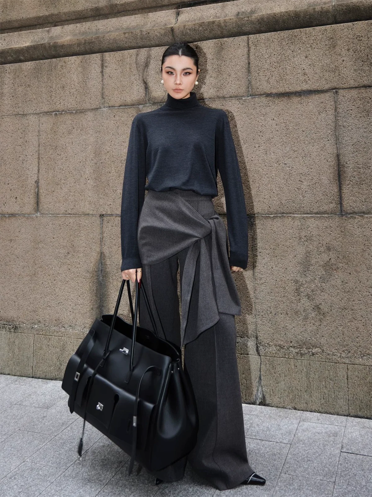 Utility Mid-Waist Knotted Design Pants - Takermore