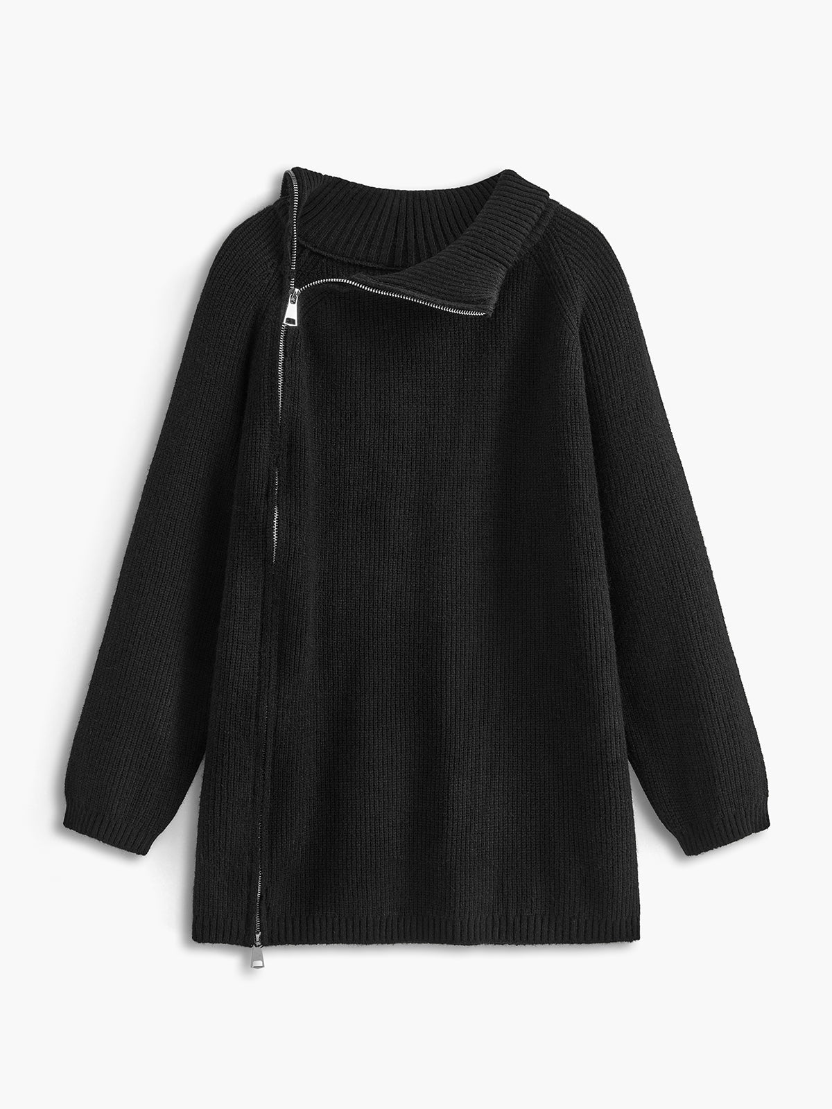 Turtleneck Side Zipper Knit Top - Takermore