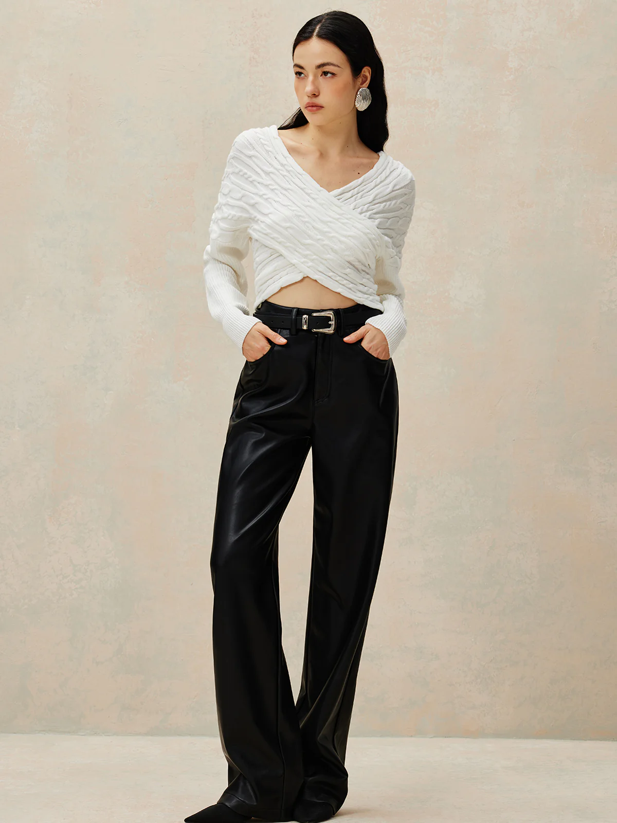 Criss Cross Crop Knit Top - Takermore