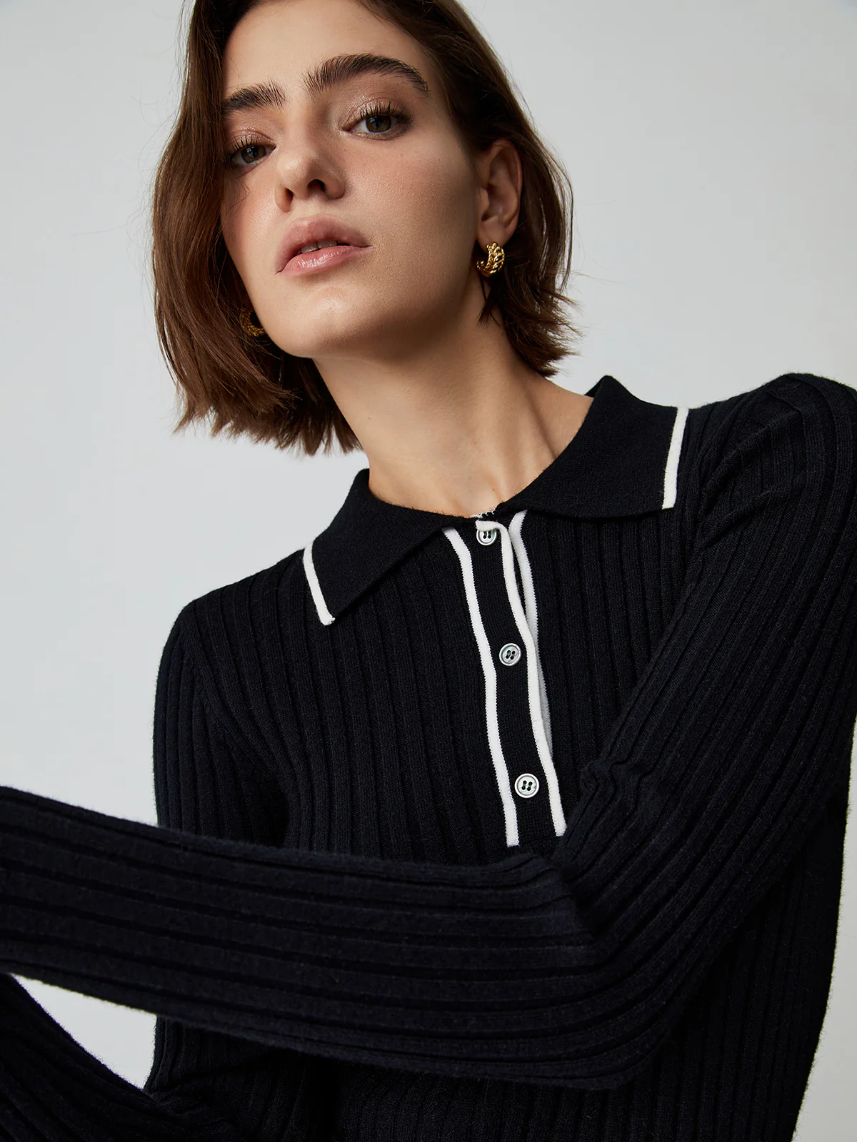 Old Money Aesthetics Polo Knit Top - Takermore