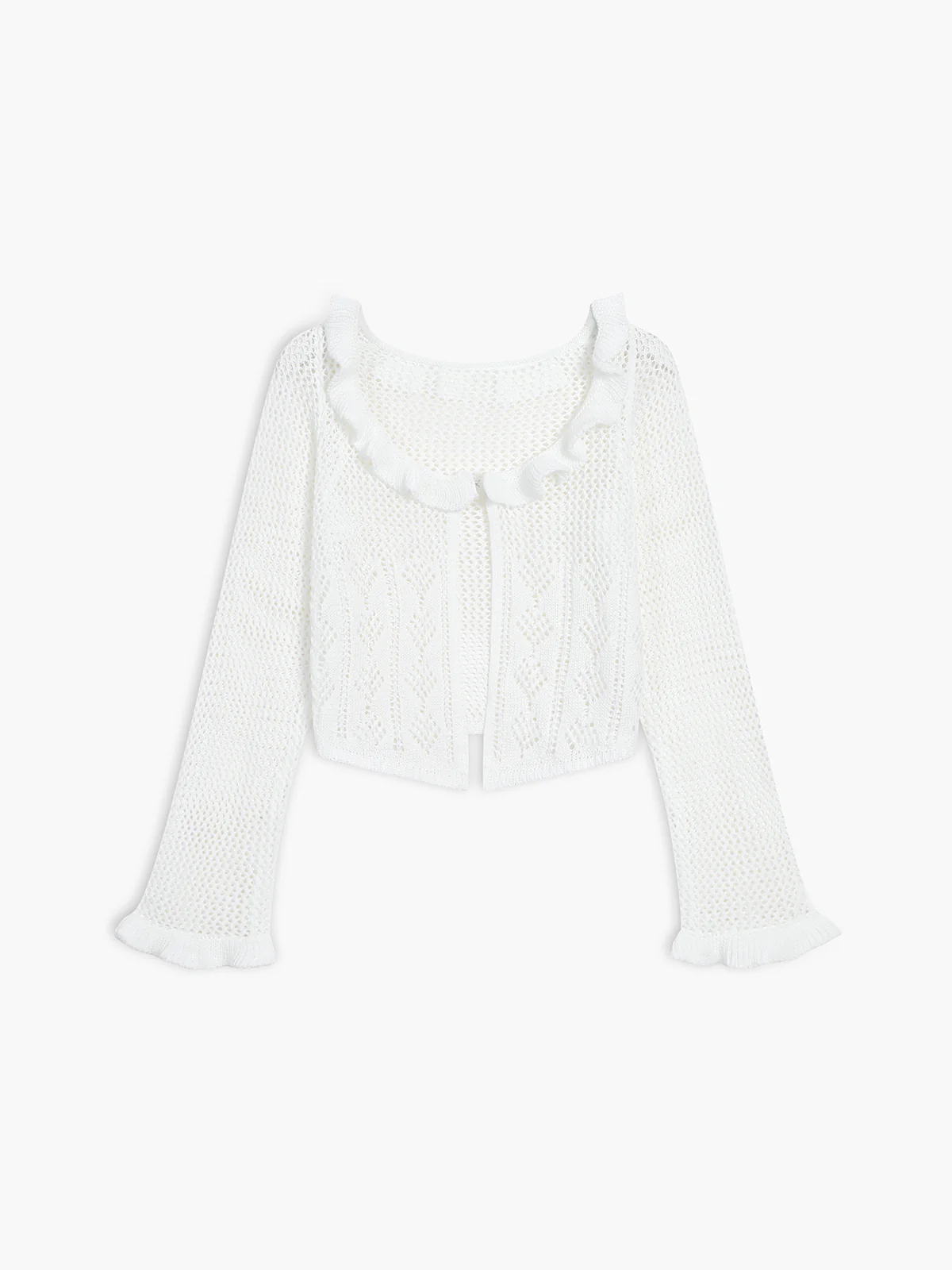 Crochet Eyelet Fly Away Cardigan - Takermore