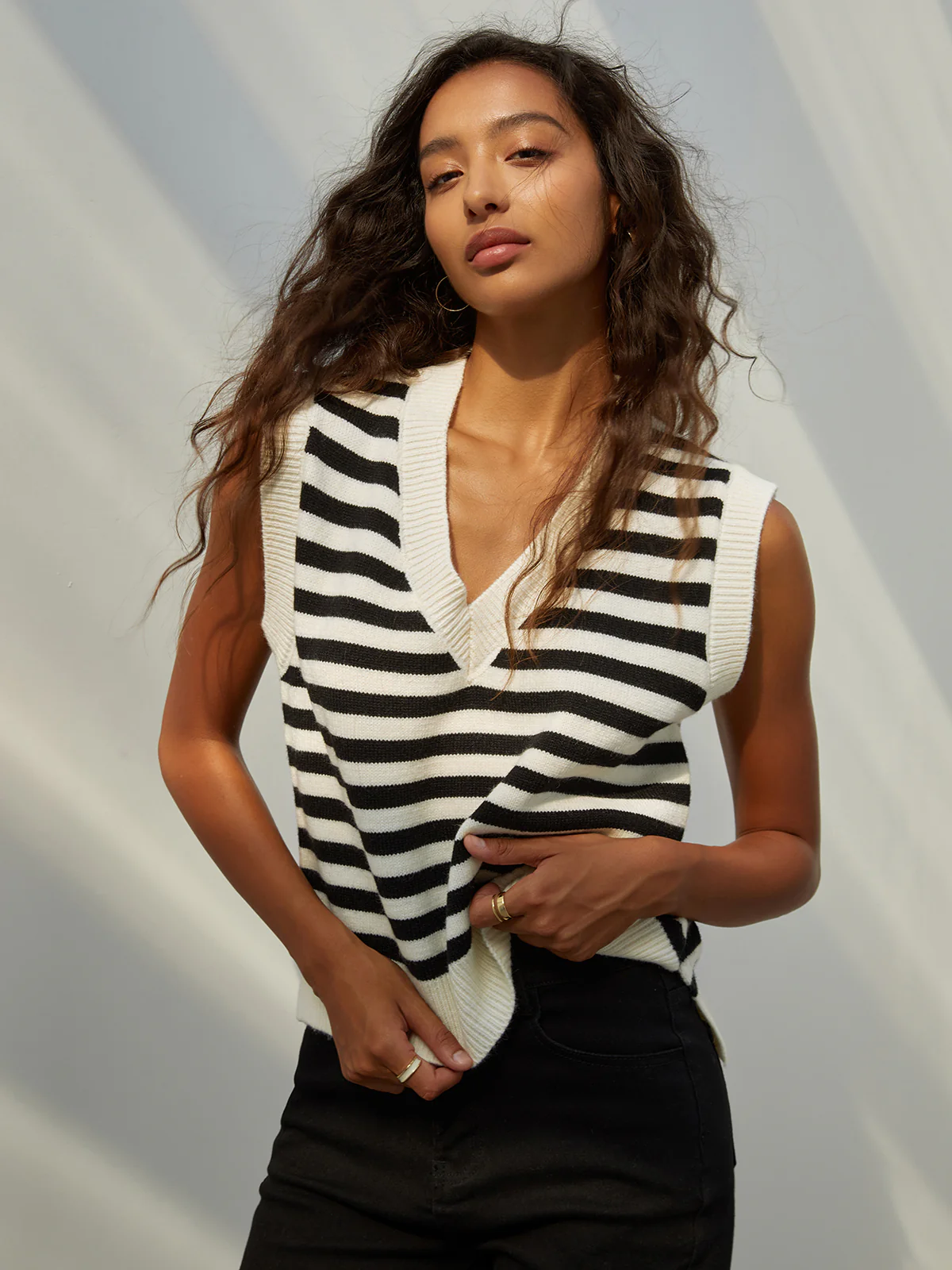 Essential Stripe Sweater Vest - Takermore