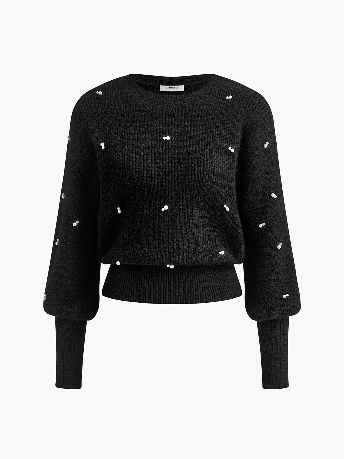 Pearl Beaded Cinched Sweater - Takermore