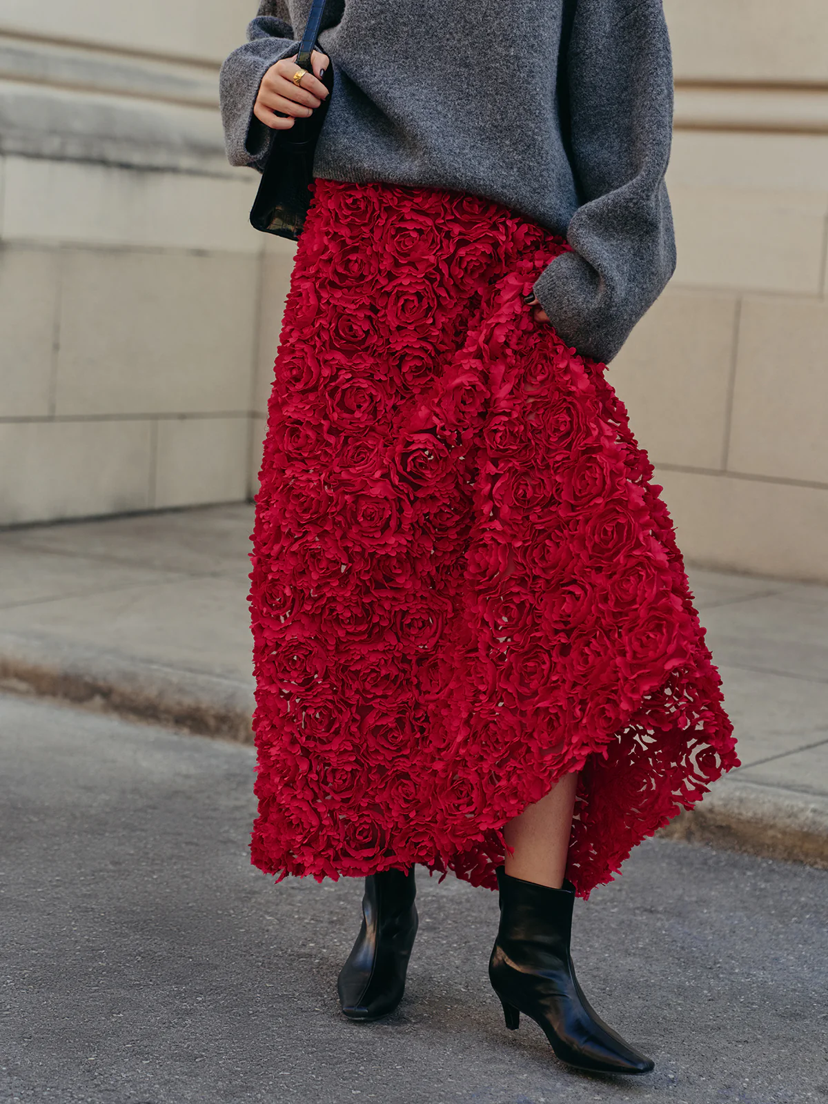 High-Waist Rosette Skirt - Takermore