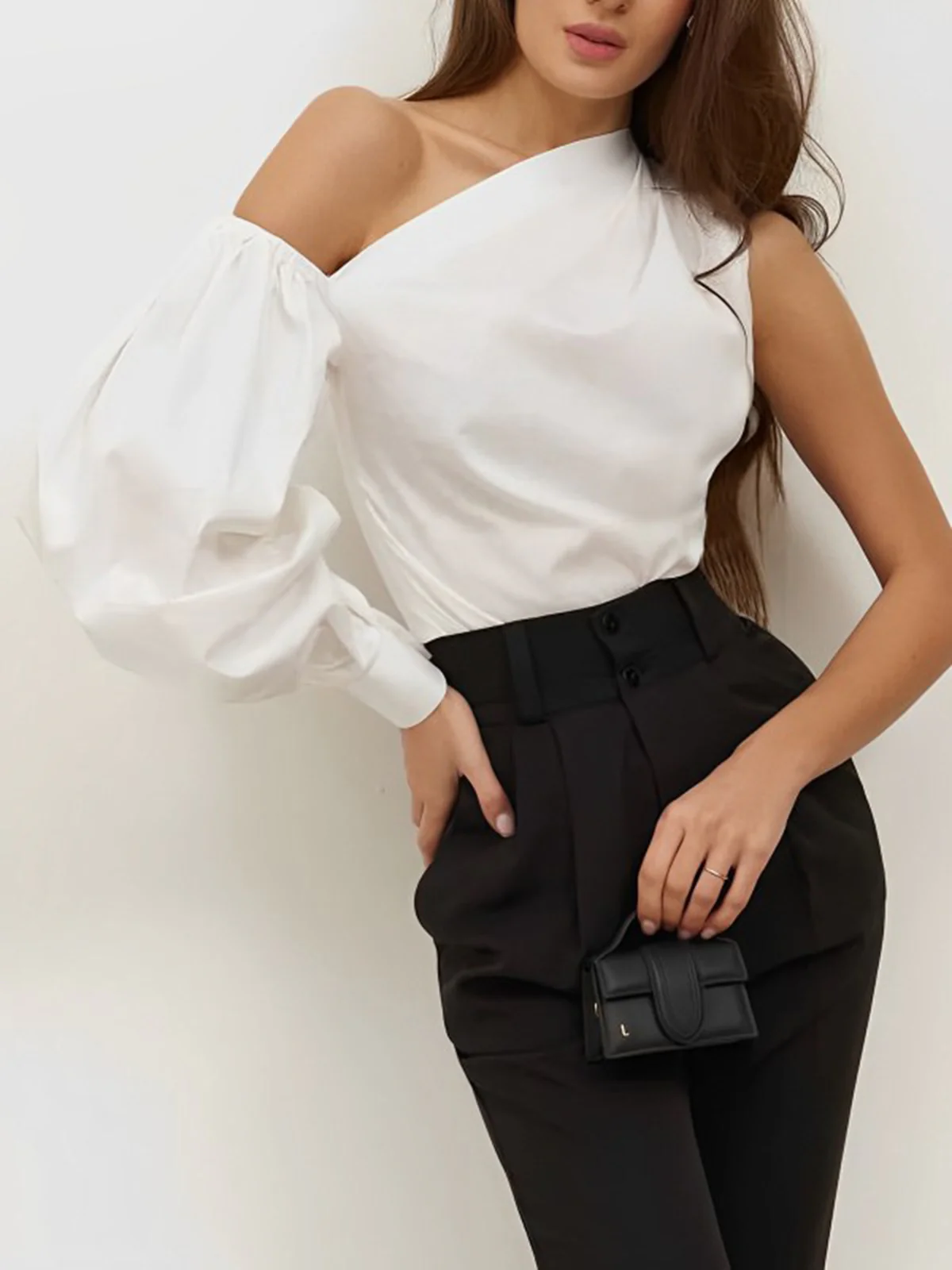 Asymmetrical Off Shoulder Blouse - Takermore