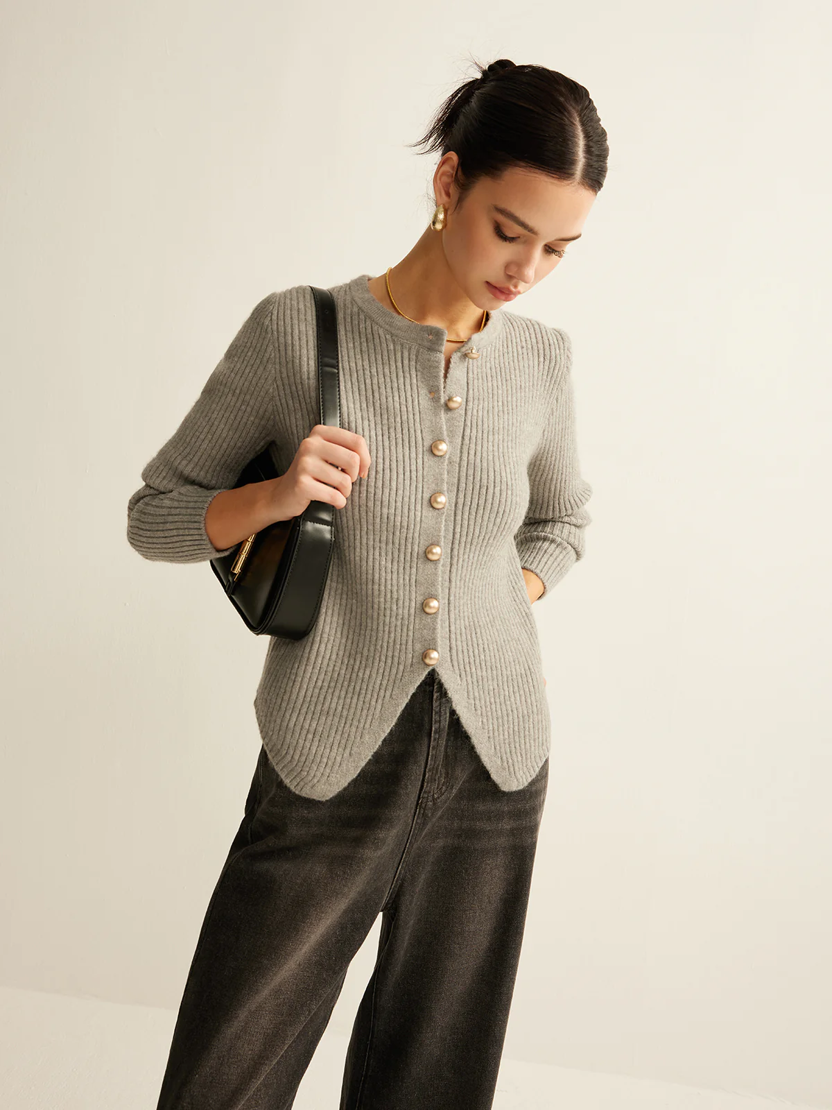 Button Down Split Cardigan - Takermore