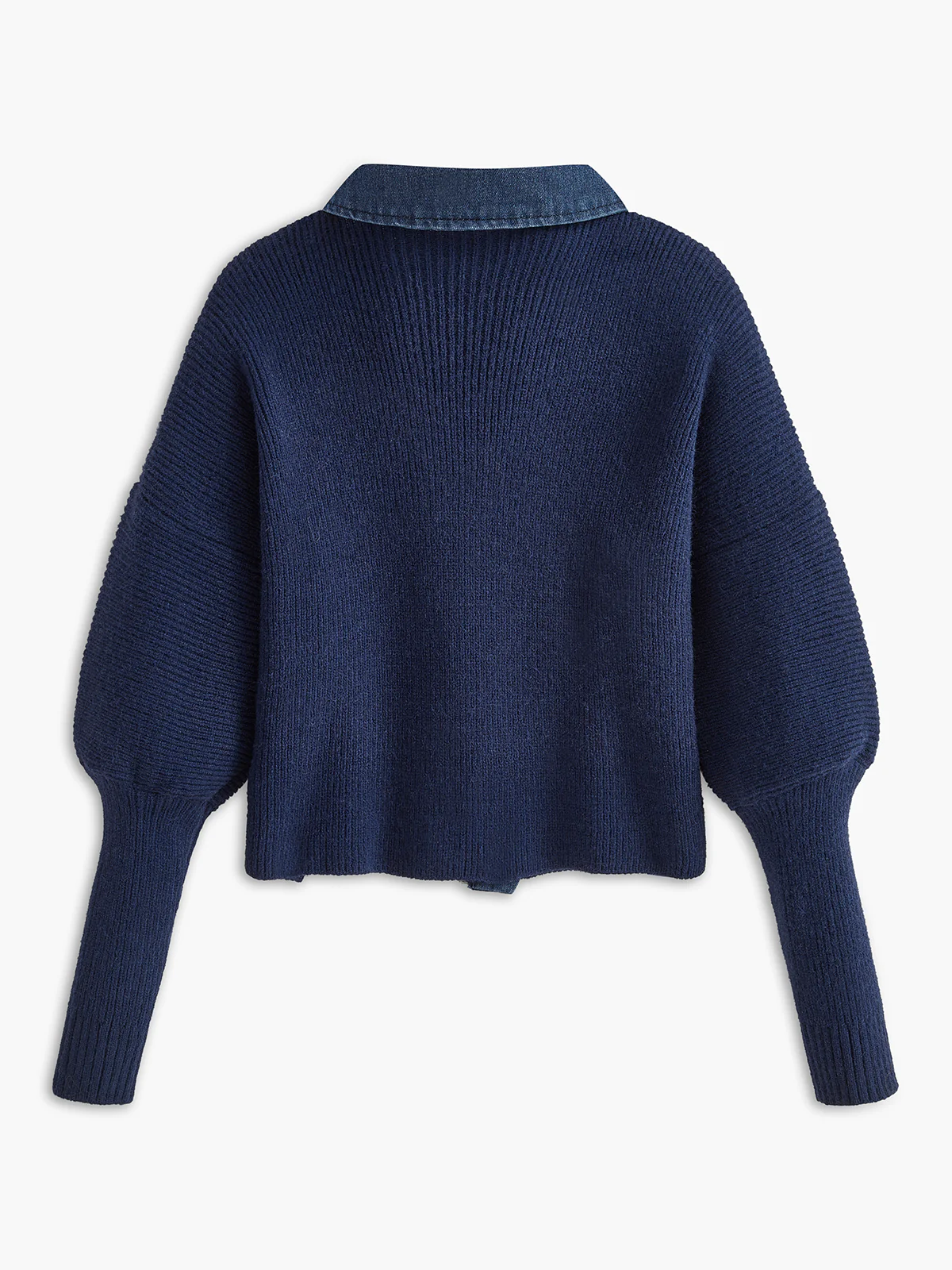 Panel Breasted Stretch Lapel Knit Top - Takermore