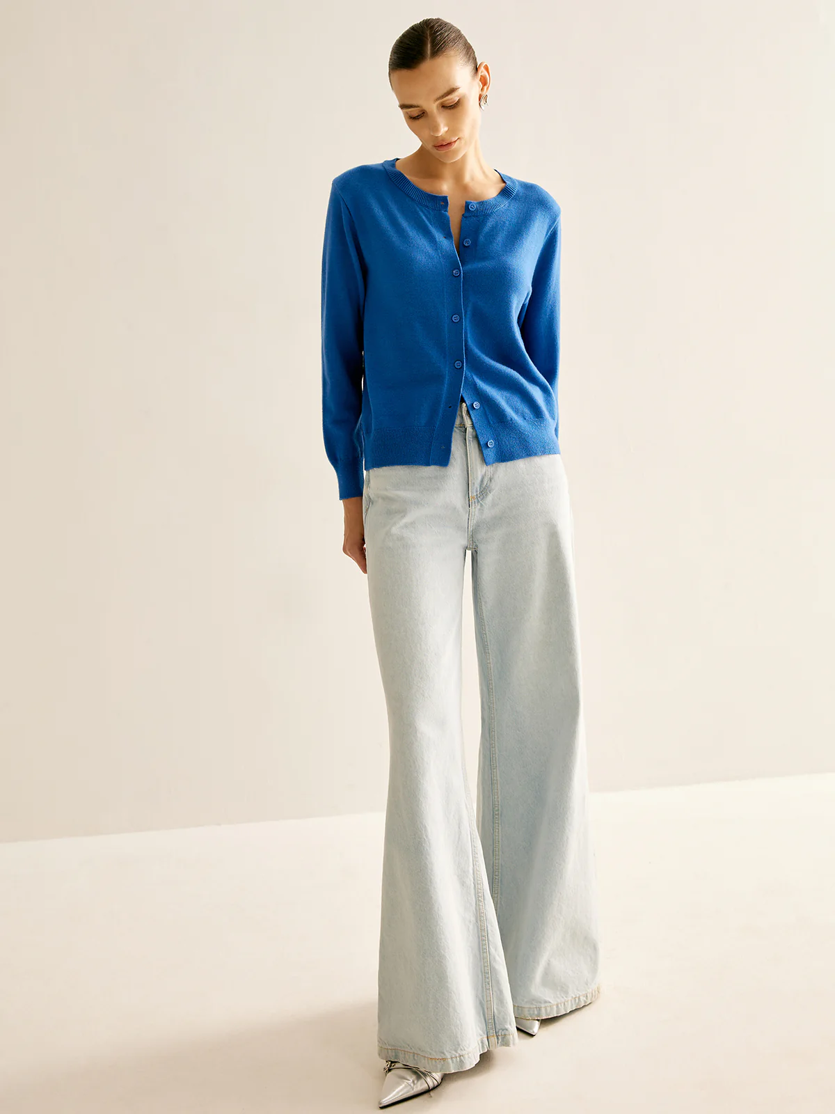 Plain Soft Button Cardigan - Takermore