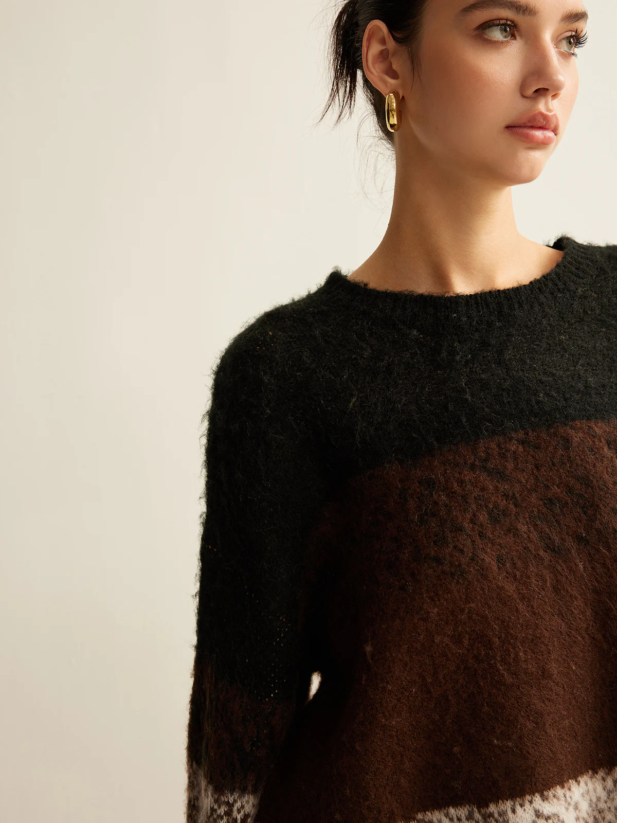 Versatile Color Block Loose Sweater - Takermore