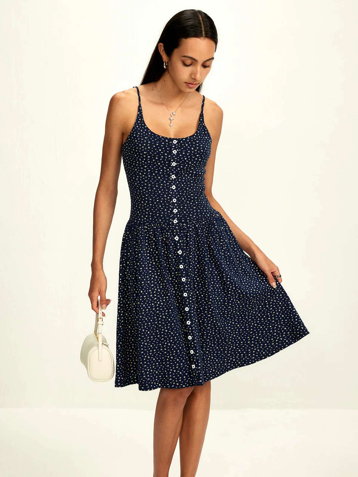 Pure Cotton Printed Breasted Dress - Takermore