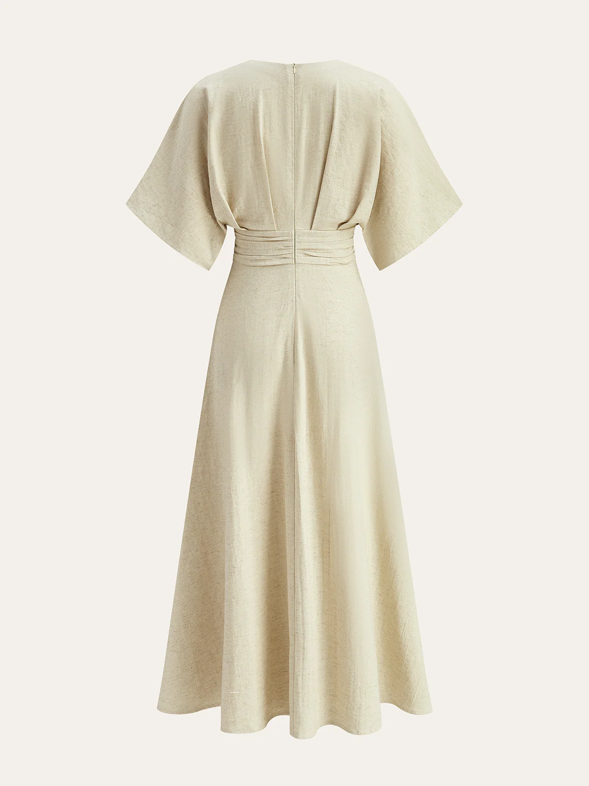 Metal Decor Ruched Midi Dress - Takermore